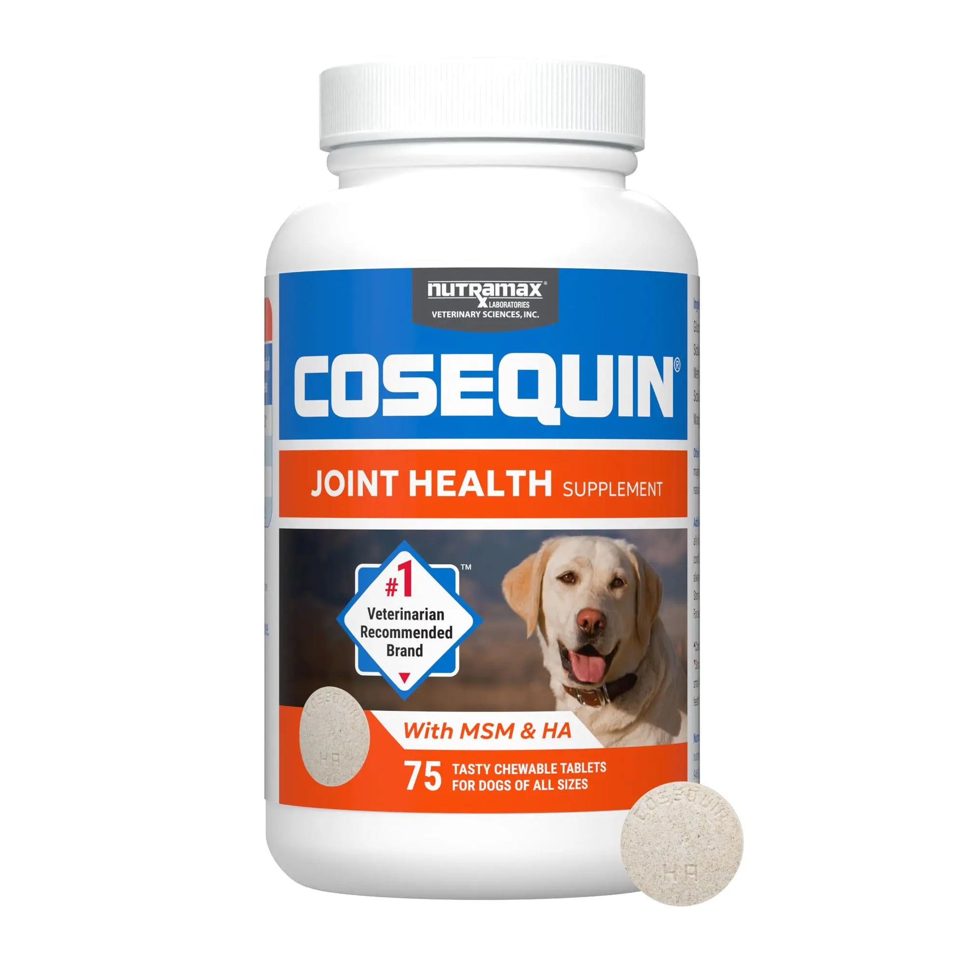 Nutramax Cosequin for Dogs Joint Health Supplement, Contains Glucosamine for Dogs, Plus Chondroitin, MSM and HA, Supports Healthy Joints, Chewable Tablets, 75 Count Nutramax Laboratories uk supplements