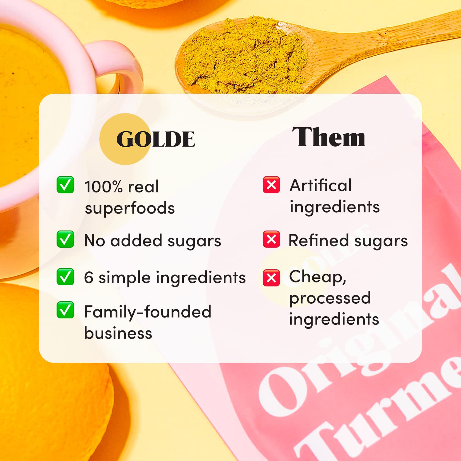 GOLDE - Superfood Latte Blend - Original Turmeric - Plant-Based w/Coconut, & Ginger - Vegan, Keto, Sugar-Free - 30 Servings GOLDE uk supplements