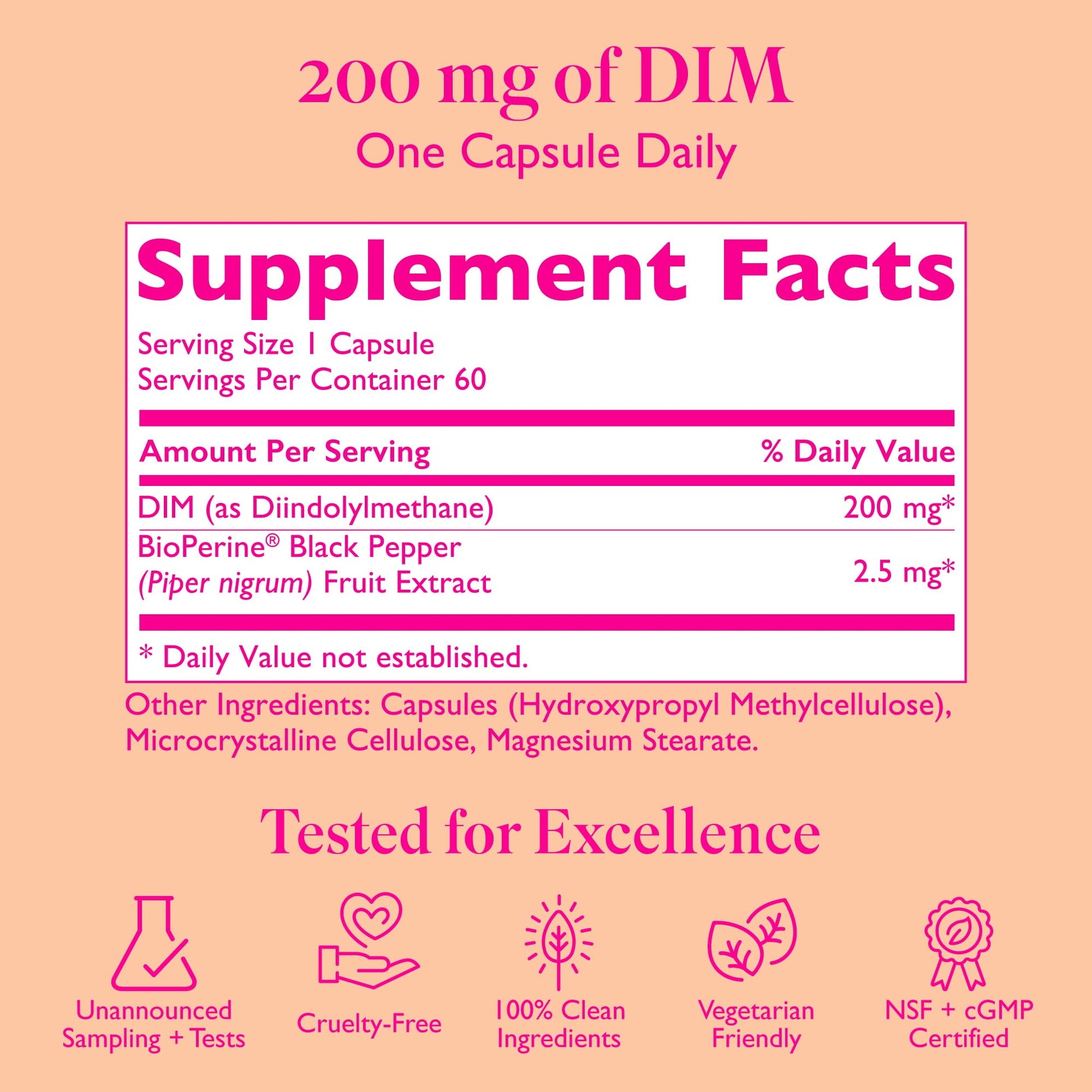 Amy Suzanne 200 DIM Supplement for Women - Estrogen Metabolism and Hormone Harmony for Menopause, Perimenopause & PMS Support - DIM Plus Bioperine for Mood Support - 60 Day Supply, Vegan Amy Suzanne uk supplements