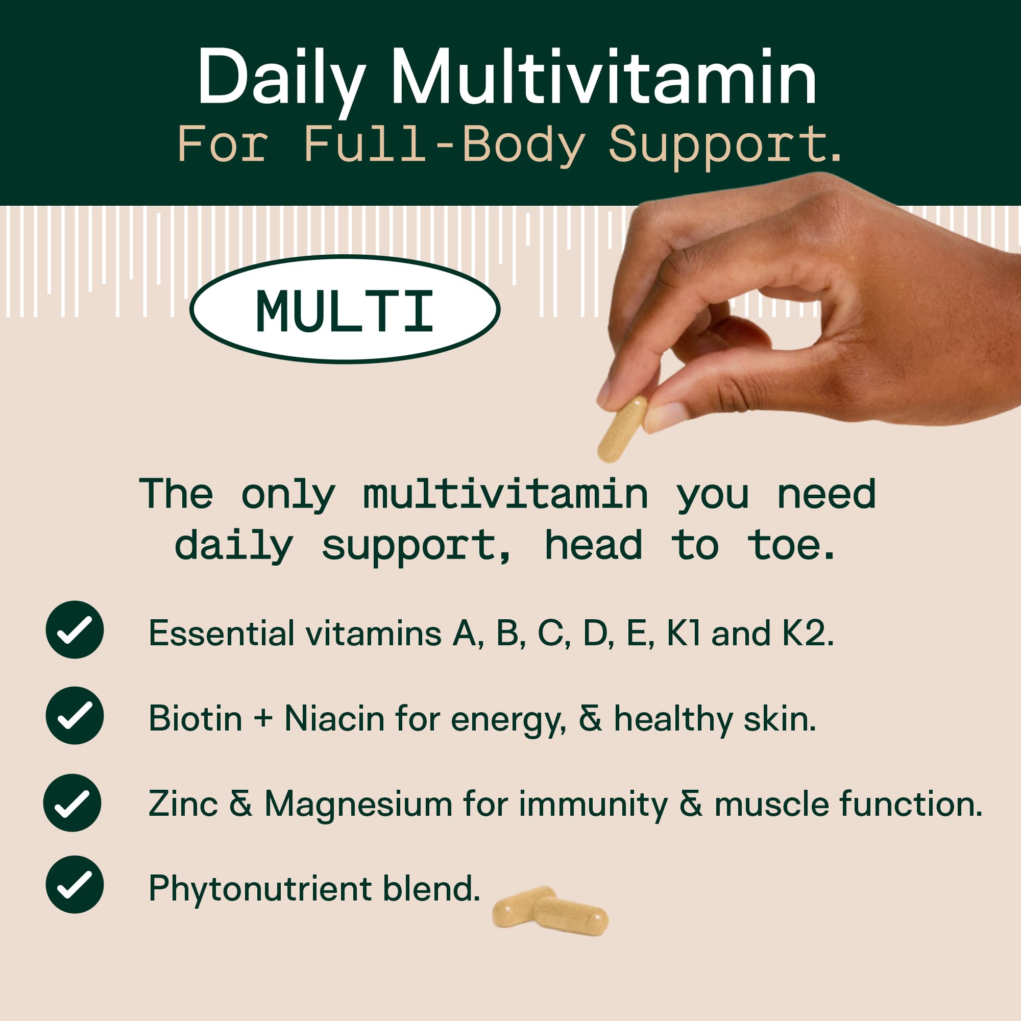 Adapt Naturals Multivitamin for Women & Men, Bioavailable Easy-to-Absorb Multivitamin Daily Supplement with Biotin, Niacin, Vitamin A, B, C, D, E, K1, Zinc, Magnesium - Immune Support - 30 Day Supply ADAPT NATURALS BY CHRIS KRESSER uk supplements