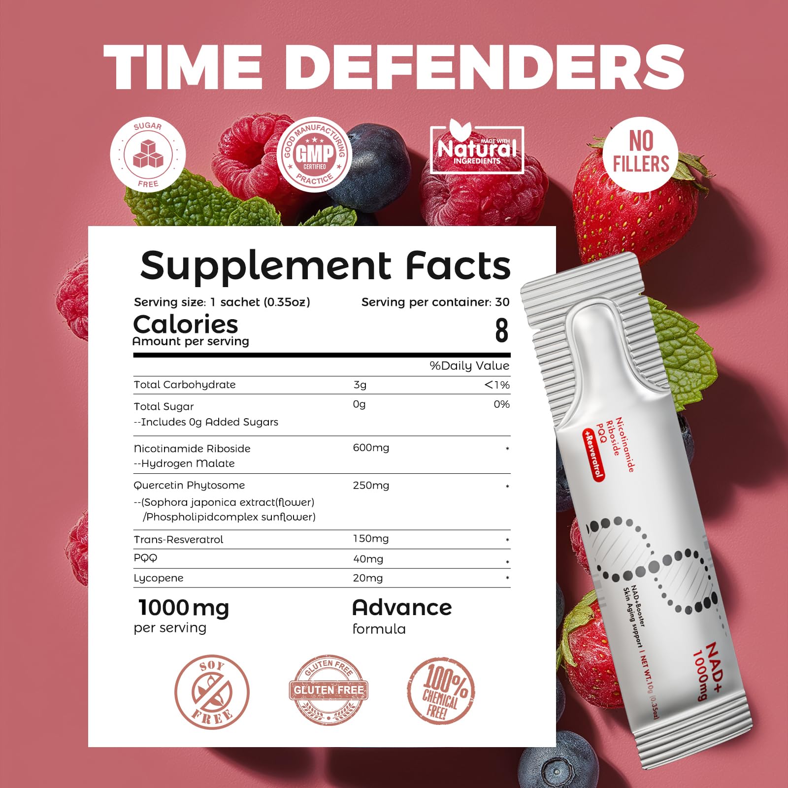 NAD+ Liquid Supplement 1000mg 30 Sachet, Nicotinamide Riboside & Resveratrol with PQQ DNA Repair Advanced NAD Supplement for Men & Women,Boosts Cellular Energy NEWOLITE uk supplements