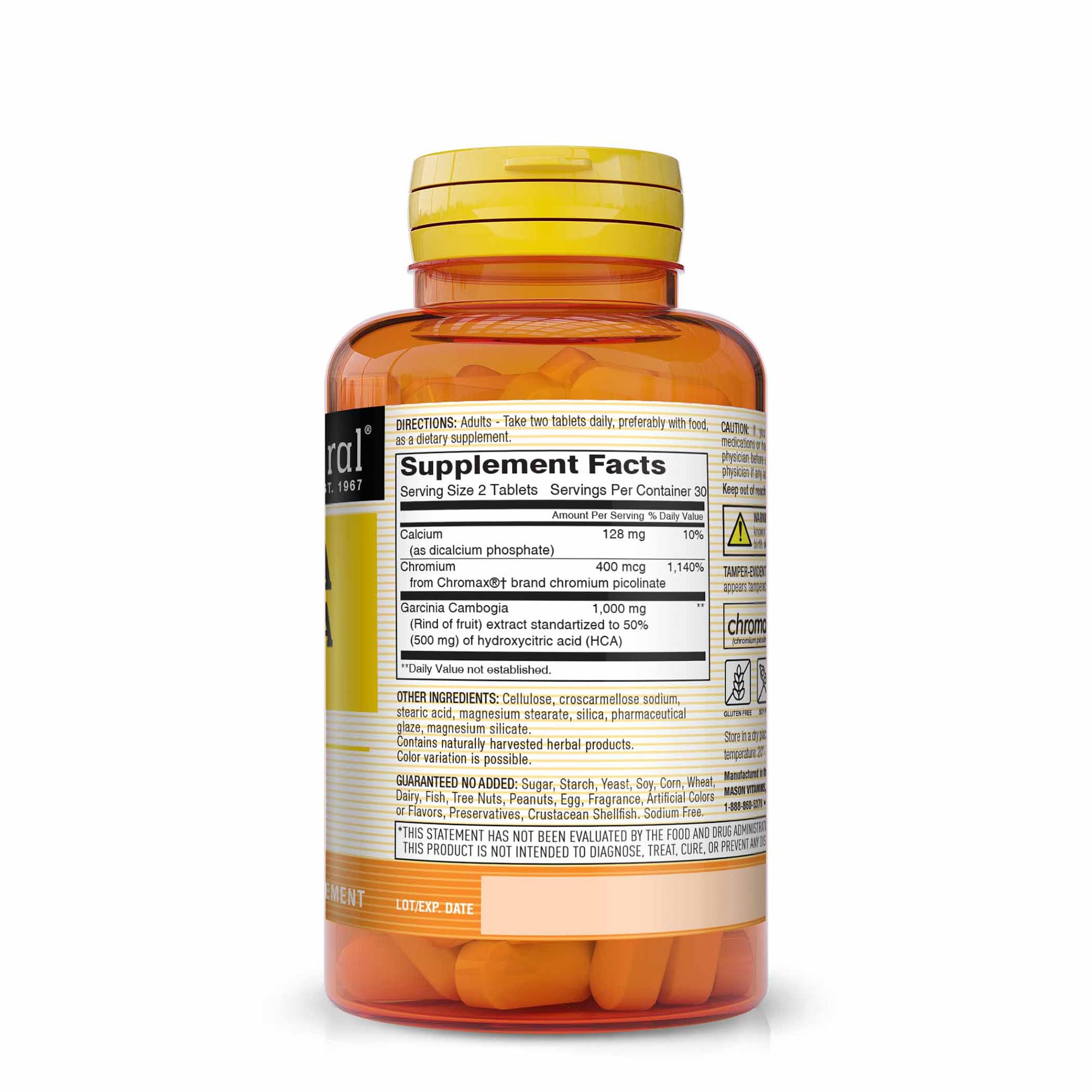 MASON NATURAL Garcinia Cambogia 500 mg HCA with Calcium and Chromium MASON NATURAL uk supplements