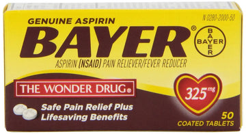 Genuine Bayer Aspirin 325mg Tablets, 50-Count (Pack of 2) Bayer uk supplements