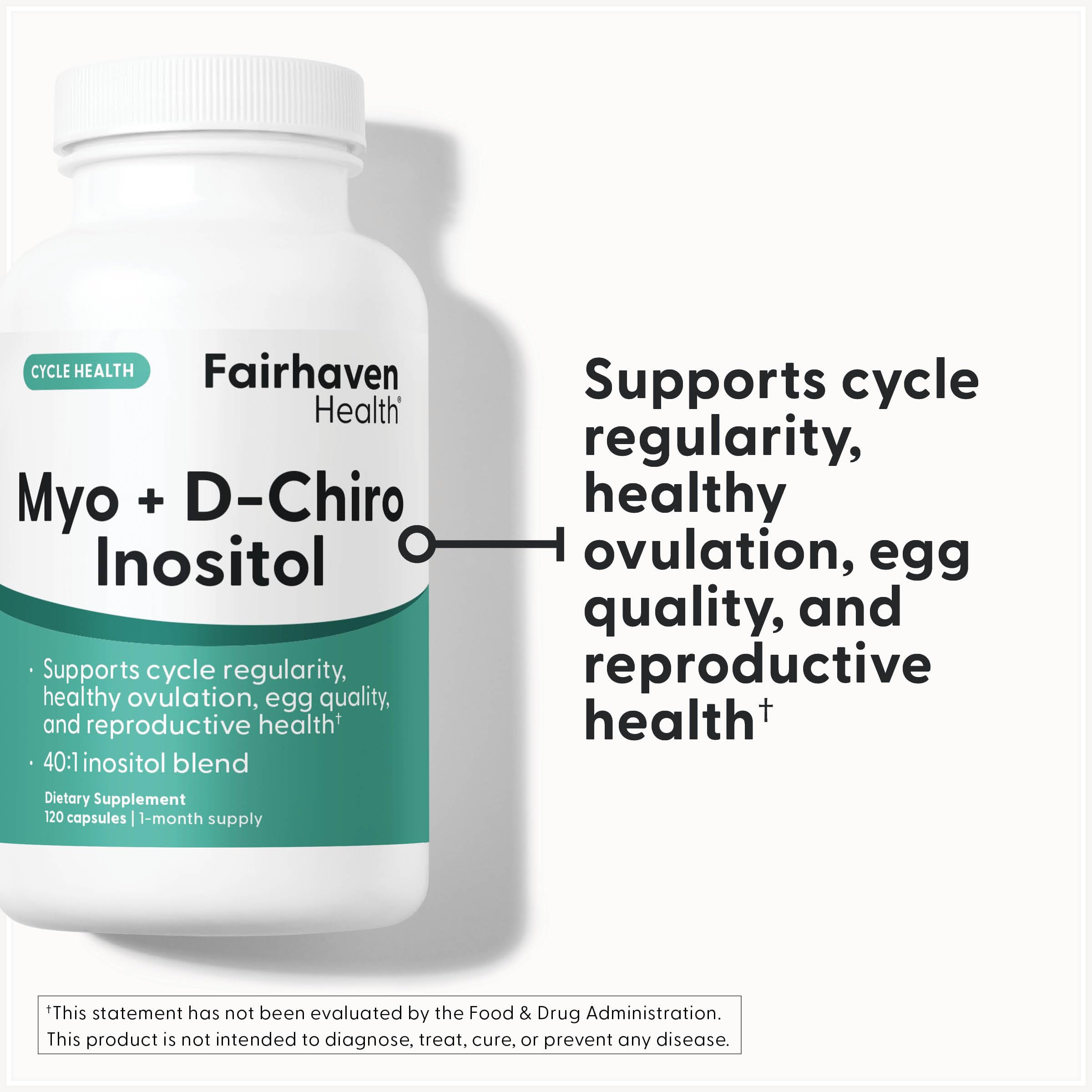 Fairhaven Health Myo-Inositol and D-Chiro Inositol Supplement for Women | 40:1 Ratio | Female Fertility Supplement for Women and Hormone Balance* | Vegan | 120 Myo & D-Chiro Inositol Capsules Fairhaven Health uk supplements