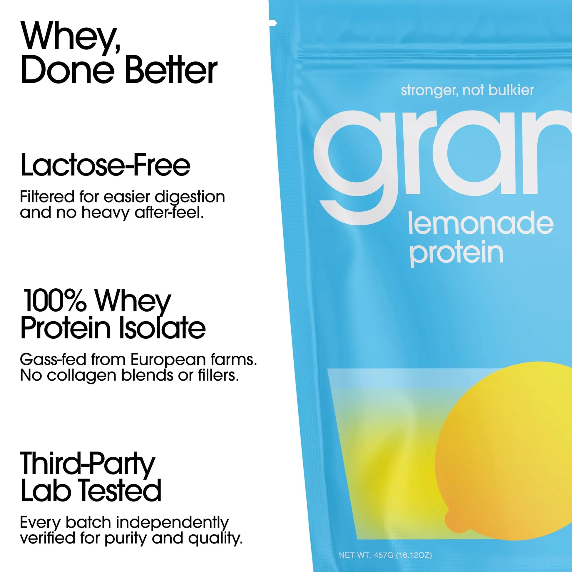 GRAMMS Clear Protein Powder 20G Protein for Women & Men | Lactose Free, Grass-Fed Whey Isolate, Gluten Free, Zero Sugar, Gut Friendly, Non-Bloating GRAMMS uk supplements