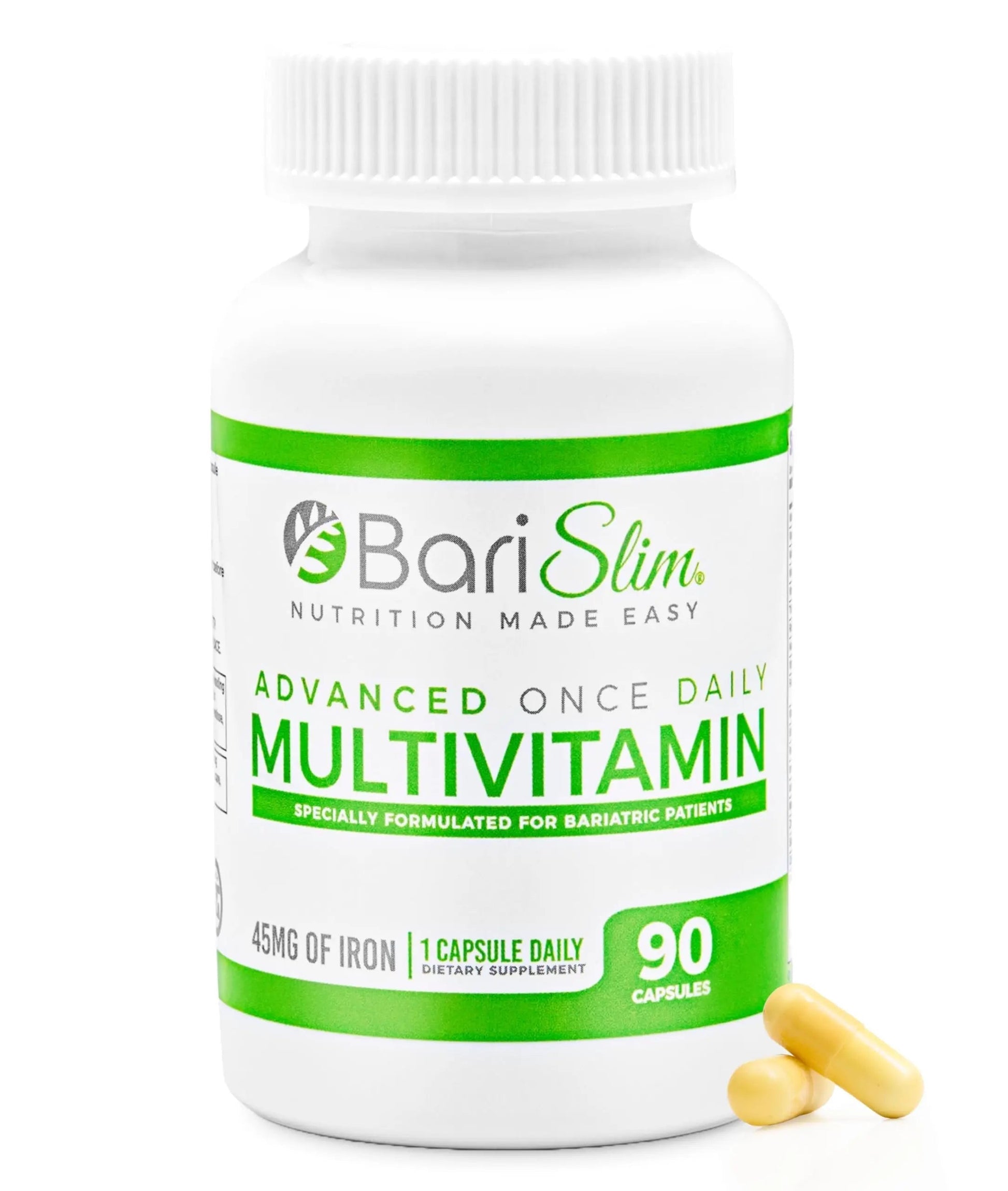 BariSlim Advanced Once Daily Bariatric Multivitamin Capsule - 45 mg of Iron - Bariatric Vitamin for Post Bariatric Surgery Including BariSlim uk supplements