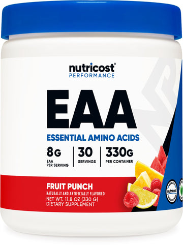 Nutricost EAA Powder 30 Servings (Fruit Punch) - Essential Amino Acids - Non-GMO, Gluten Free, Vegetarian Friendly Nutricost uk supplements