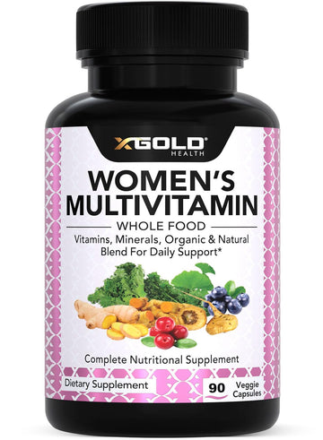 Vegan Women's Daily Multivitamin 50 Plus with Organic WholeFood Based Natural Ingredients, Ginger, Maca, Multi-Vitamin B Complex & More X Gold Health uk supplements