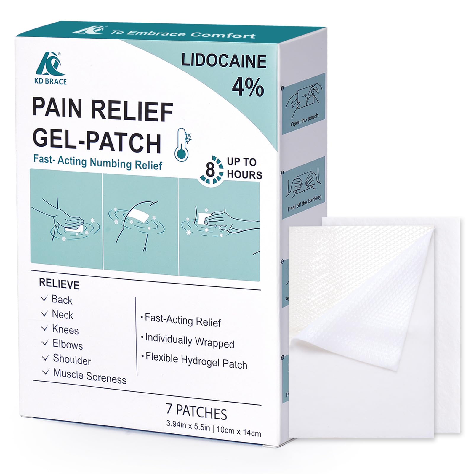 KD 4% Lidocaine Pain Relief Patches: Maximum Strength Lidocaine Patch for Back, Neck, Shoulder, Knee Pain, and Muscle Soreness – Large 3.9” x 5.5” (7 Count) KD uk supplements