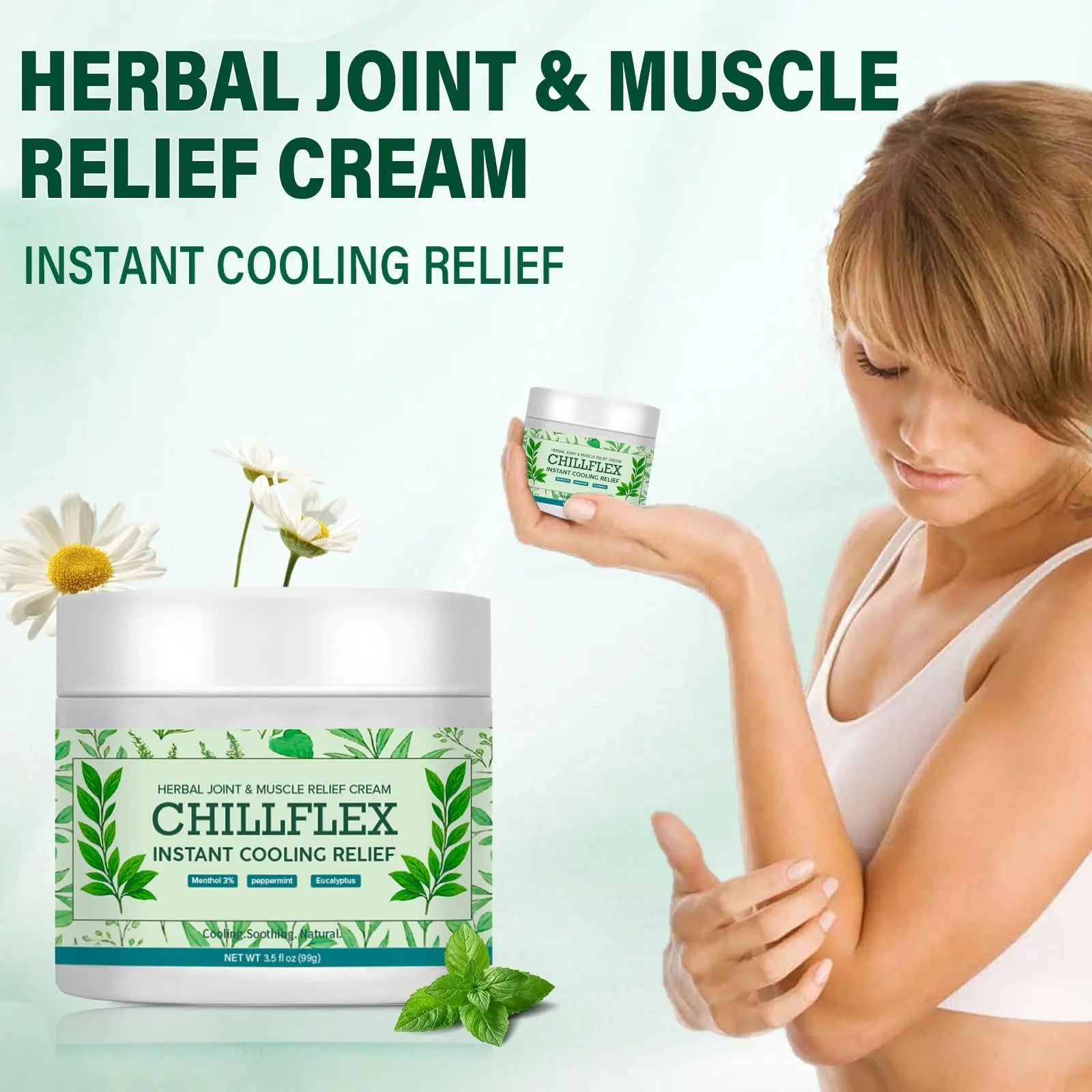 Menthol Soothing Cream, 3.5 Oz Joint Activities Throughout The Body, Cooling Soothing Ointment for Muscle, Head, Lumbar, Neck, Hands and Feet, 2 Pack CLORISLAND uk supplements