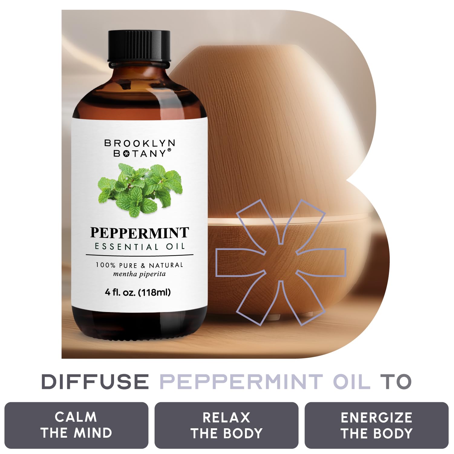 Brooklyn Botany Peppermint Essential Oil - Huge 4 Fl Oz - 100% Pure and Natural - Premium Grade Brooklyn Botany uk supplements
