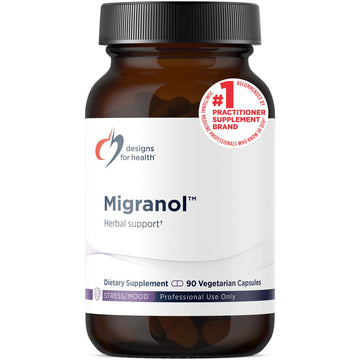 Designs for Health Migranol - Feverfew Supplement with Magnesium Malate, Curcumin (Turmeric) Extract, Rosemary + B2 Riboflavin - Non-GMO + Gluten Free (90 Capsules) Designs for Health uk supplements