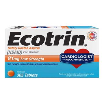 Ecotrin Low Strength Safety Coated Aspirin | NSAID | 81mg | 365 Tablets Ecotrin uk supplements