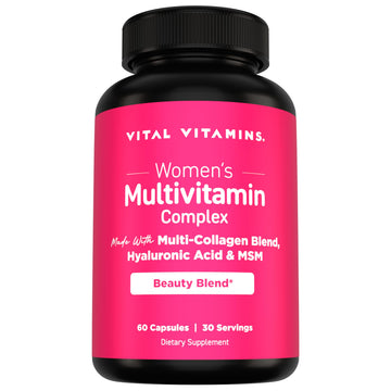 Vital Vitamins Women's Multivitamin Complex - Made with Multi-Collagen Blend, Hyaluronic Acid, & MSM - Beauty Multivitamins - with Vitamin A, C, E, B6, B12, D3-60 Capsules Vital Vitamins uk supplements