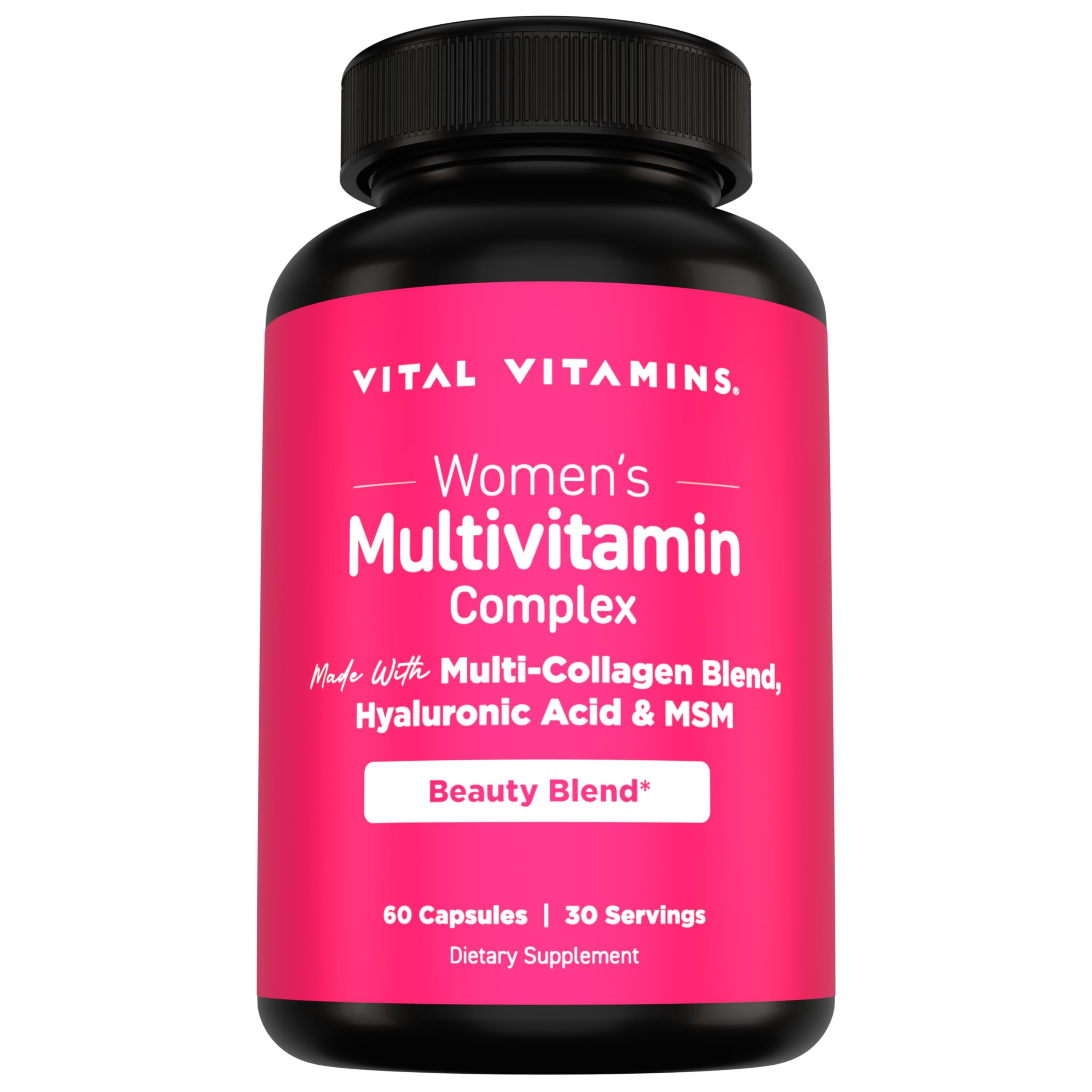 Vital Vitamins Women's Multivitamin Complex - Made with Multi-Collagen Blend, Hyaluronic Acid, & MSM - Beauty Multivitamins - with Vitamin A, C, E, B6, B12, D3-60 Capsules Vital Vitamins uk supplements