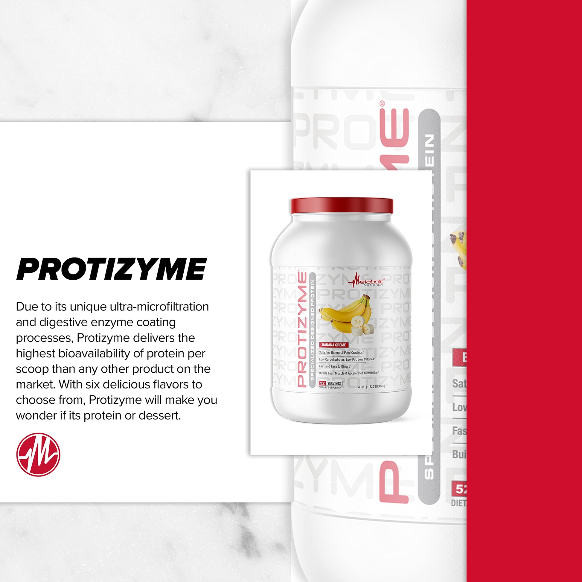 Metabolic Nutrition, Protizyme, 100% Whey Protein Powder, High Protein, Low Carb Metabolic Nutrition uk supplements