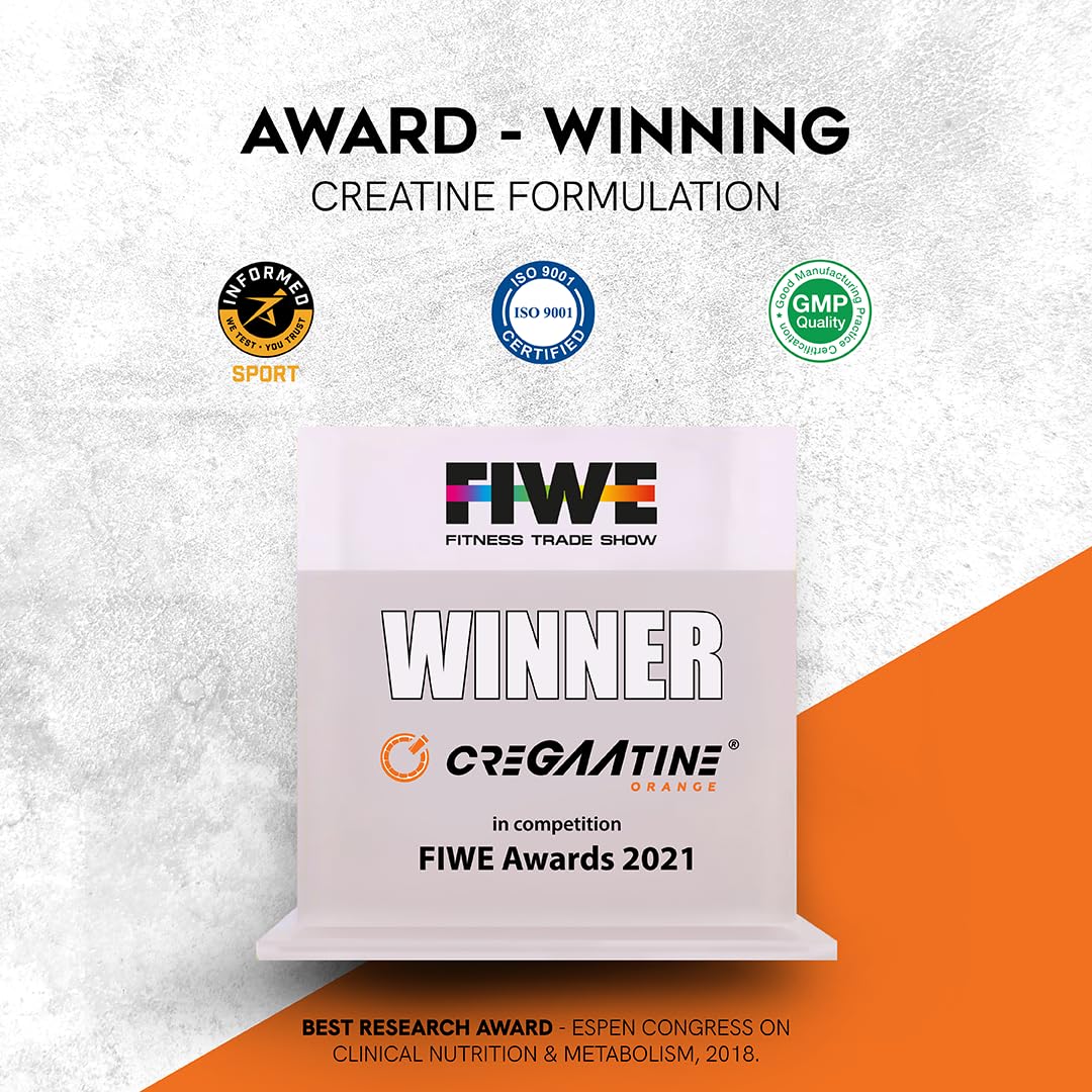 CreGAAtine Micronized Creatine Monohydrate + GAA | Increase Strength, No Water Retention | Boosts Memory & Focus | Single-Serve Packets | 60 Sachets, 30 Servings | (Sachets, Orange) CreGAAtine uk supplements