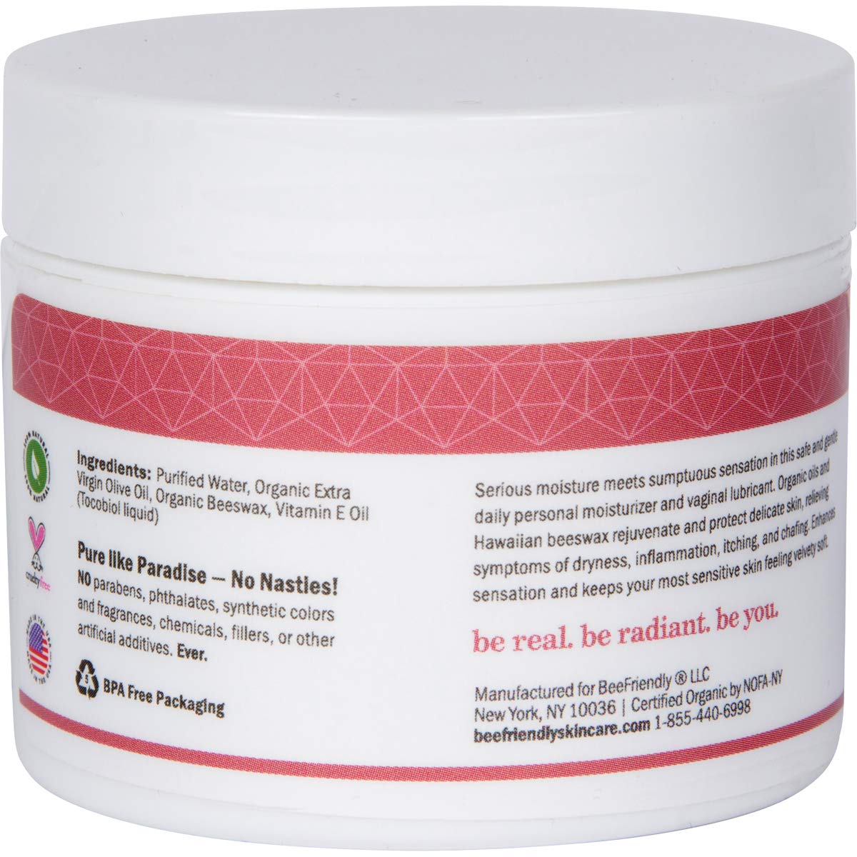 BeeFriendly Organic Vaginal Moisturizer, USDA Certified, Natural Vulva Cream For Dryness BeeFriendly uk supplements