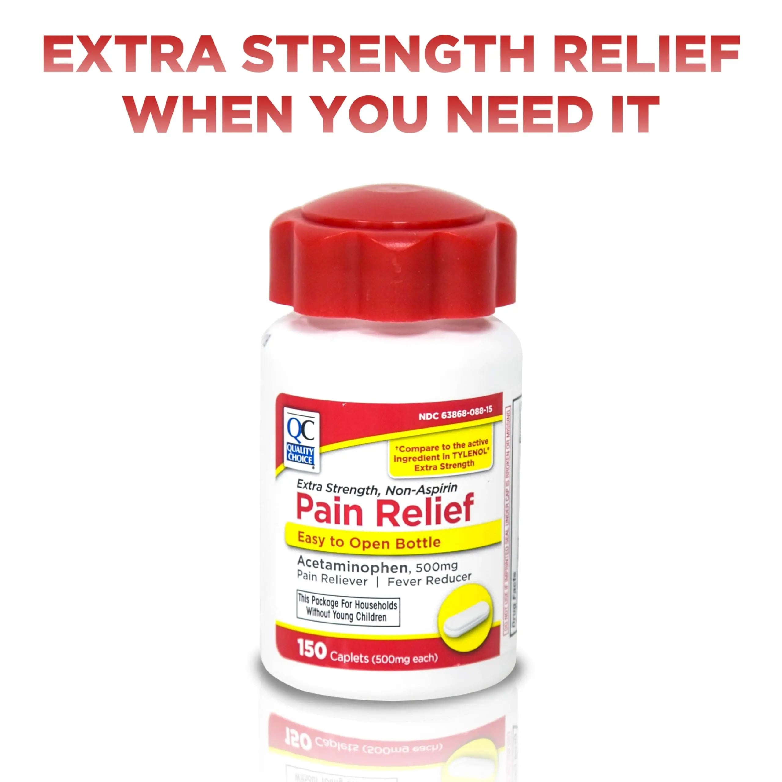 Quality Choice Easy Open Extra Strength Pain Relief, Acetaminophen 500mg Extra Strength, Pain Reliever and Fever Reducer for Headache, Backache, Toothache and Muscle Aches, 150 Count Bottle. Quality Choice uk supplements
