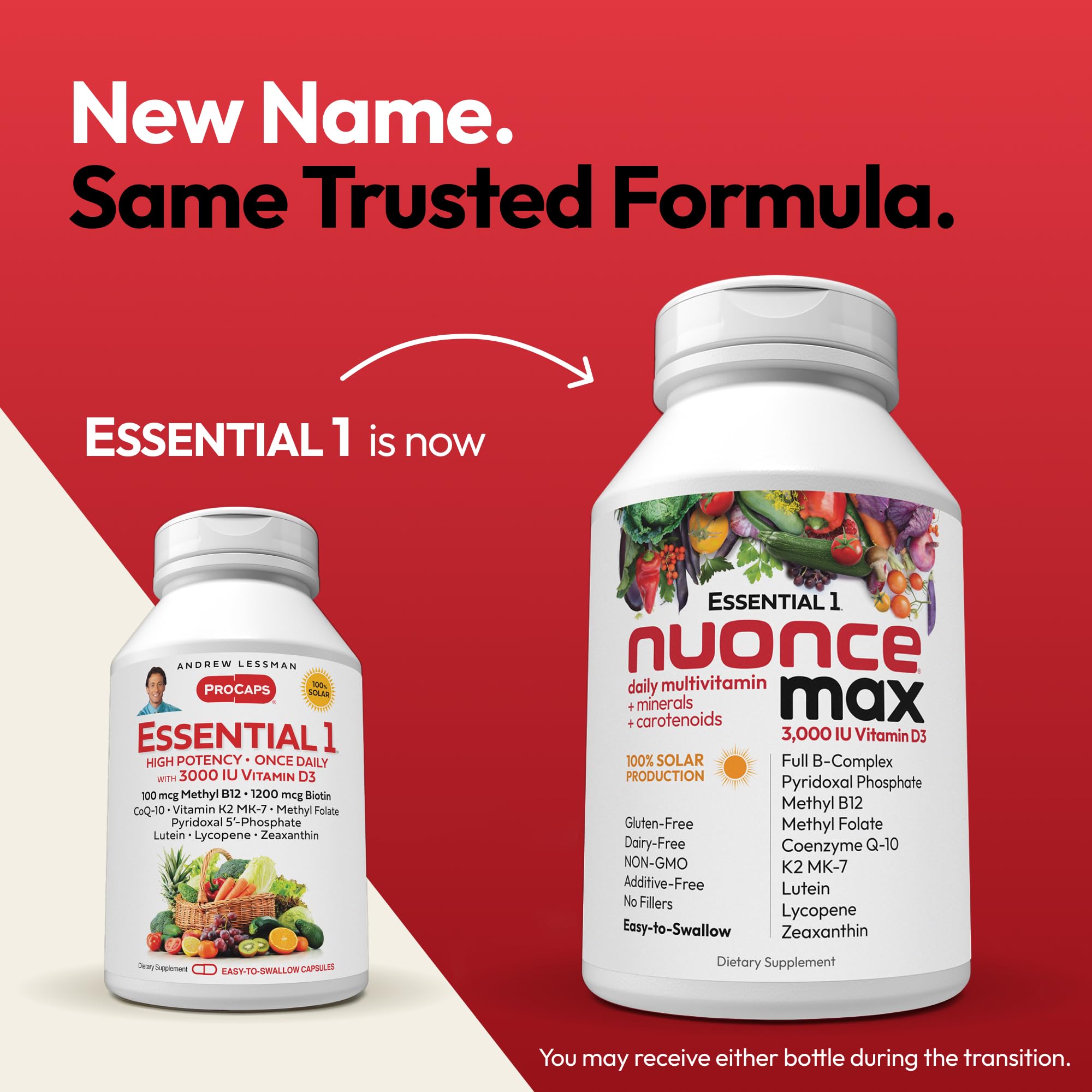 ANDREW LESSMAN Essential-1 nuonce max Multivitamin 3000 IU Vitamin D3 360 Small Capsules. 100 mcg Methyl B12 ANDREW LESSMAN uk supplements