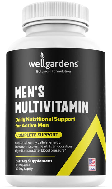 100% Pure Multivitamin for Men - Daily Mens Multivitamins, Multiminerals Supplement for Energy, Focus, Performance, Immune and Male Support Wellgardens uk supplements