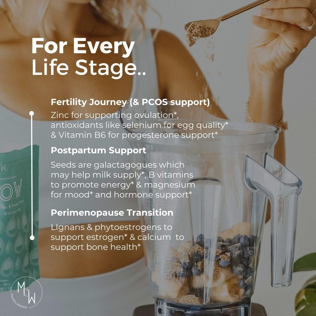 Manski's Wellness Glow & Radiant Seed Cycle Kit | PMS Support | Organic Seed Cycling | Natural Hormone Balance | Ease Cramps | Mitigate Cycle Symptoms | Vegan Supplement Manski's Wellness uk supplements