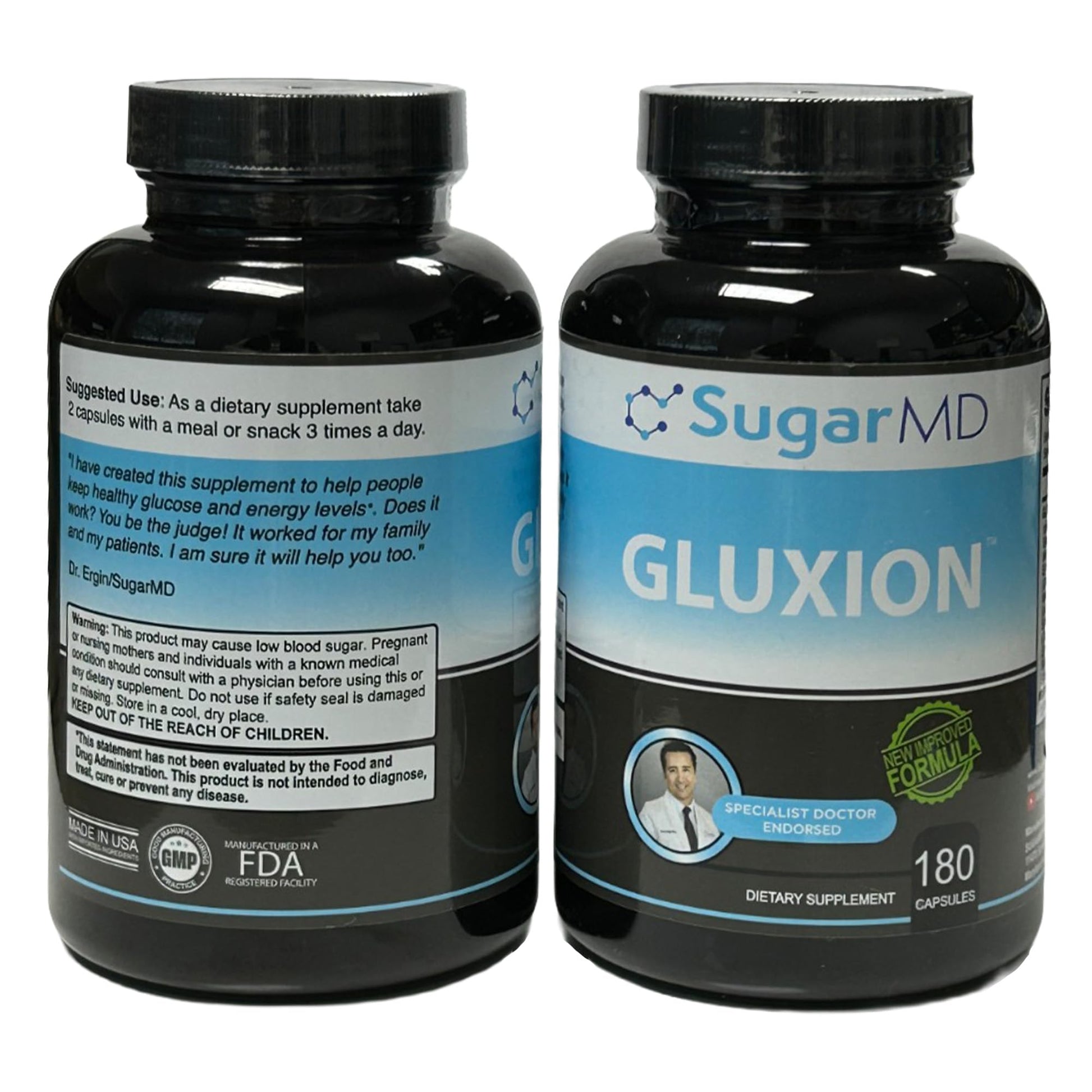 SugarMD GLUXION 3X Strength Formula | Advanced Botanical & Nutrient Blend for Spike Control| Vegan, Non-GMO, 180 Capsules SugarMD uk supplements