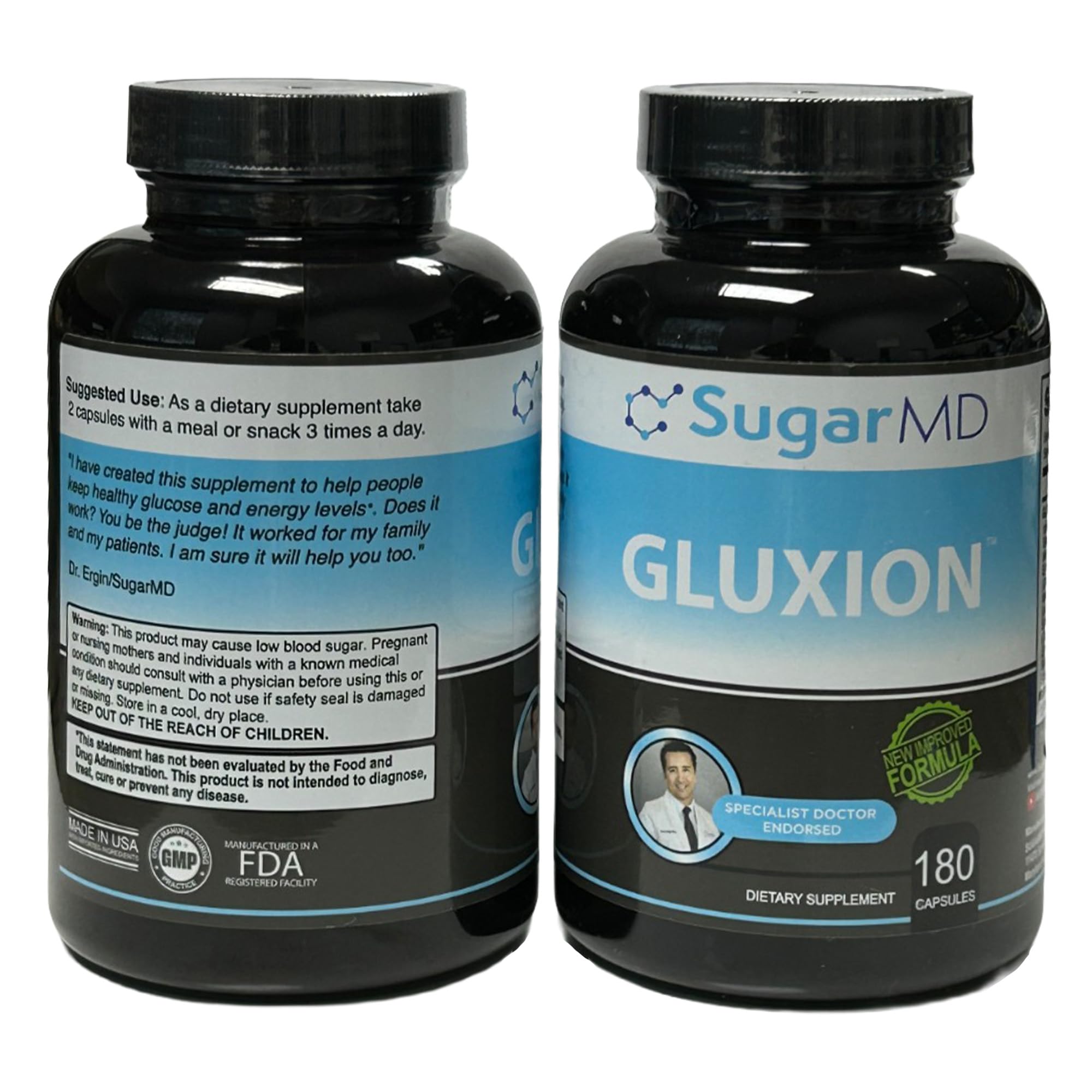 SugarMD GLUXION 3X Strength Formula | Advanced Botanical & Nutrient Blend for Spike Control| Vegan, Non-GMO, 180 Capsules SugarMD uk supplements