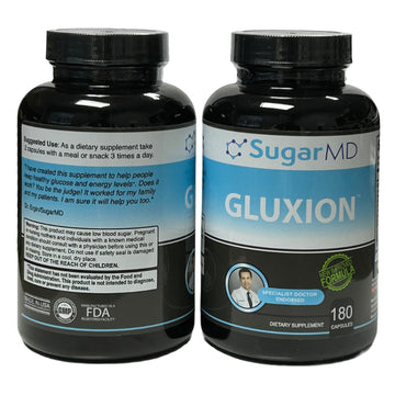 SugarMD GLUXION 3X Strength Formula | Advanced Botanical & Nutrient Blend for Spike Control| Vegan, Non-GMO, 180 Capsules SugarMD uk supplements