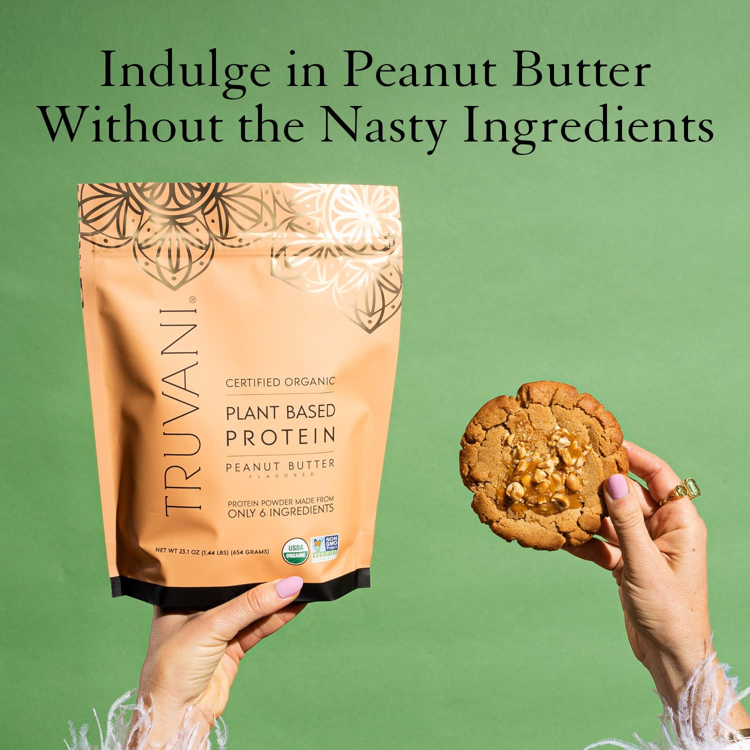 Truvani Organic Vegan Protein Powder Peanut Butter - 20g of Plant Based Protein, Powder Truvani uk supplements