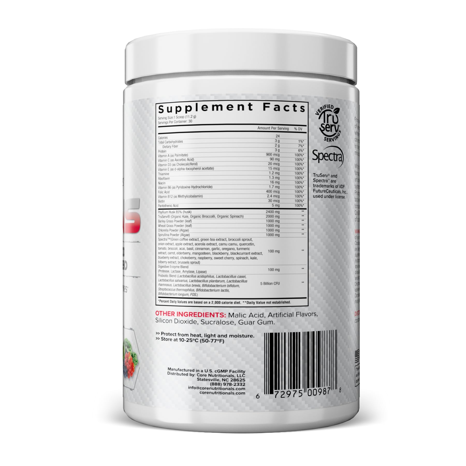 Core Nutritionals Greens | Premium Superfood Reds & Greens Blend | 5 Billion CFU Probiotics, Digestive Enzymes, & Antioxidants | 30 Servings (Berry Bliss) Core Nutritionals uk supplements