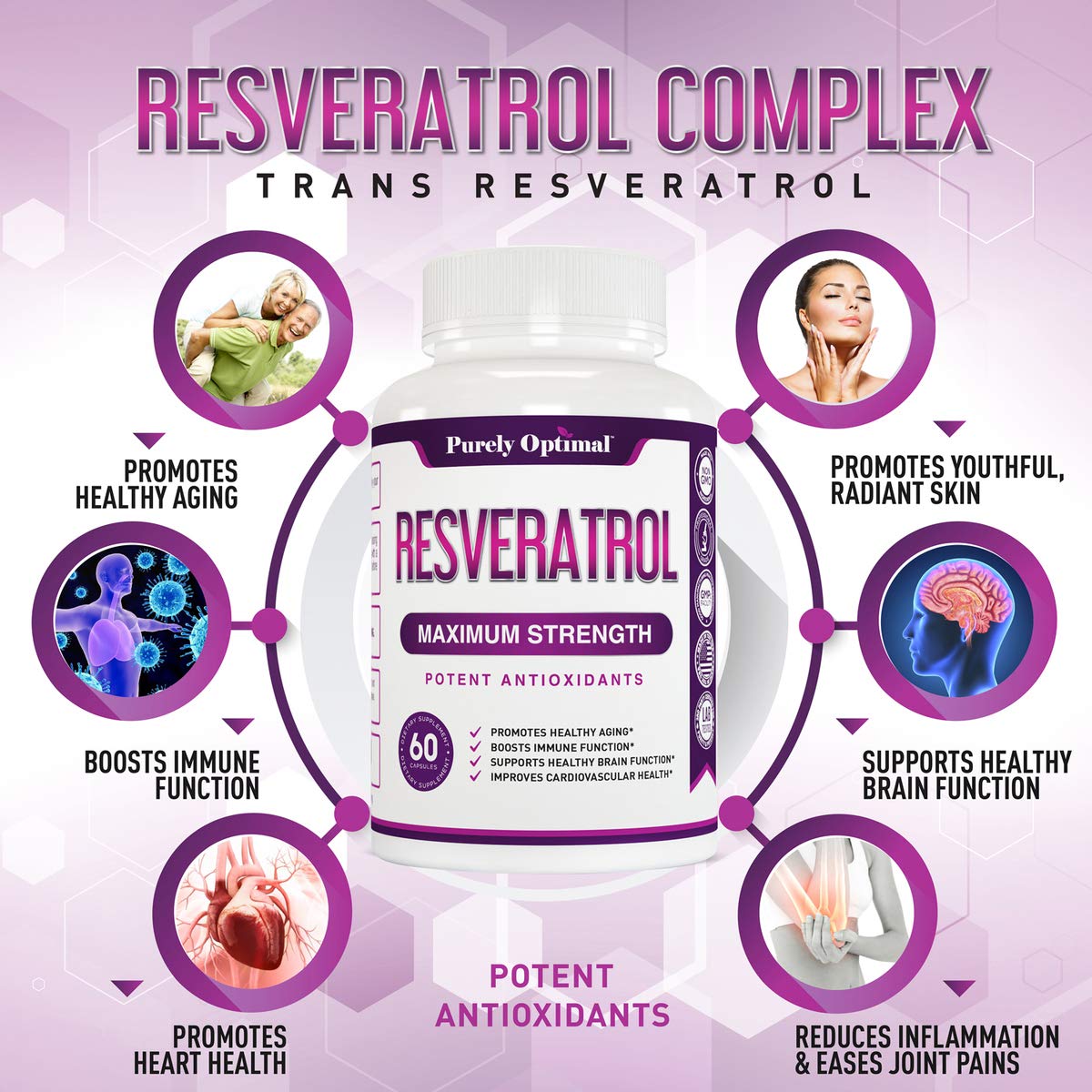 Premium Resveratrol Supplement 1500mg - Max Strength, Trans Resveratrol Capsules Purely Optimal uk supplements