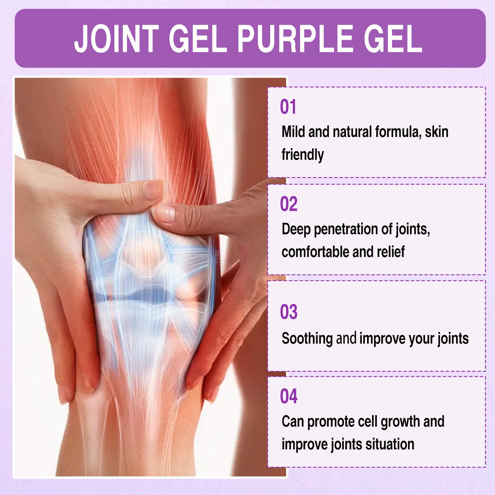 2 PCS Joint Gel Purple Gel，Soothing Pain Relief Massage Cream，Full-Body Joint Effective Soothes for Knees, Lumbar, Hands, Neck and Shoulders PERVALA uk supplements