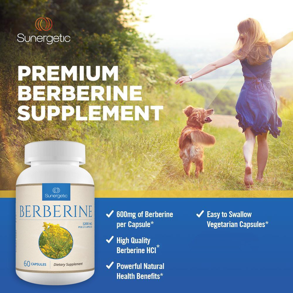 Premium Berberine Supplement - 1200mg of Berberine Per Serving - Berberine HCL Sunergetic uk supplements