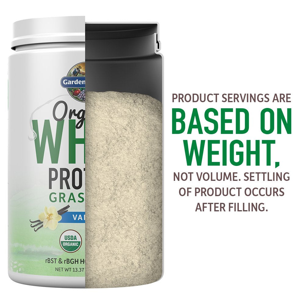 Garden of Life Grass Fed Whey Protein Powder Vanilla - 21g Protein for Women & Men + Probiotics - 12 Servings - Gluten Free, Non GMO, Kosher, Humane, RBST & rBGH Hormone Free Garden of Life uk supplements