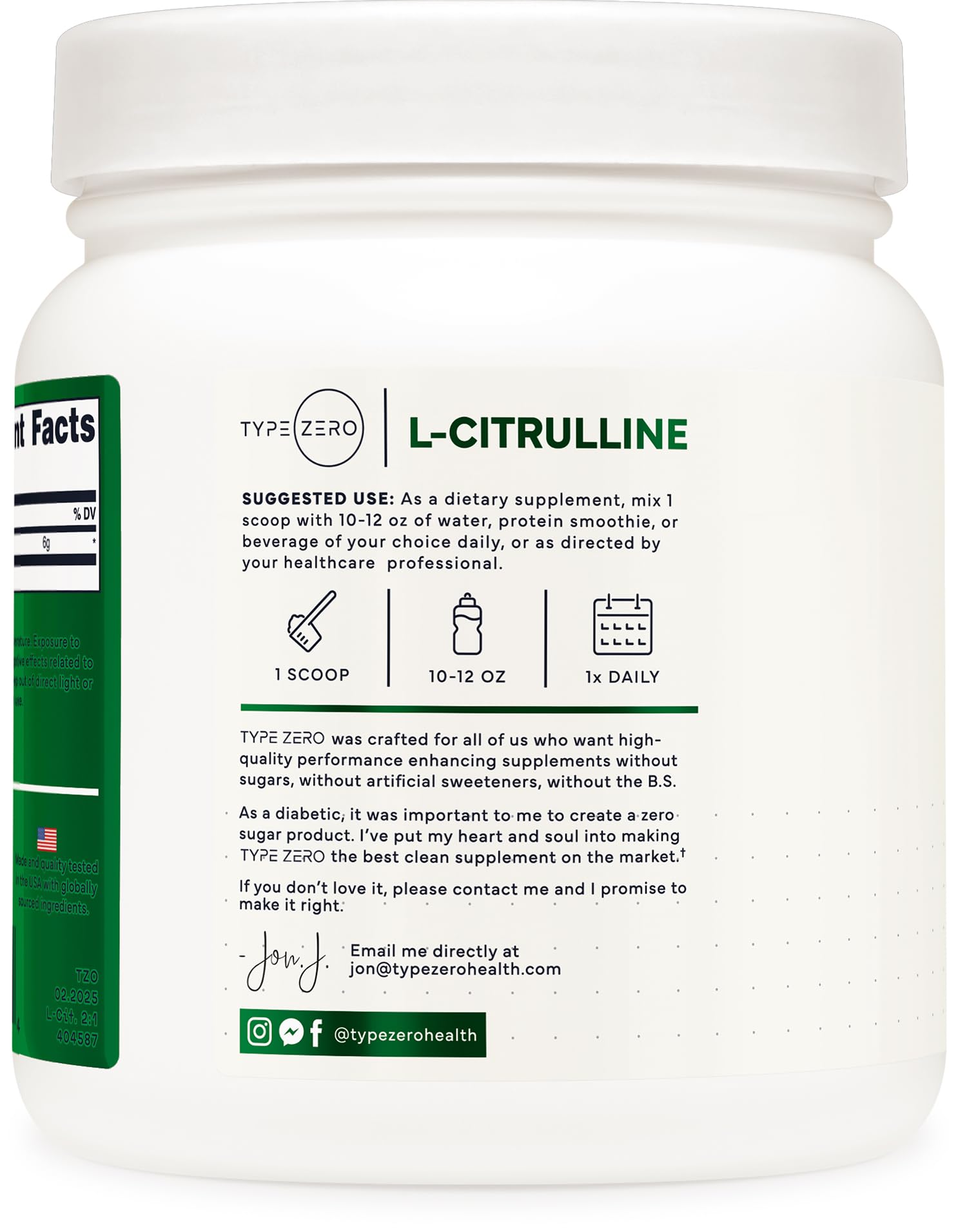 Type Zero Clean L-Citrulline Malate 2:1 Powder Drink Mix (500g, Unflavored) (83 Servings) - Keto Friendly, Gluten Free, Non-GMO Type Zero uk supplements
