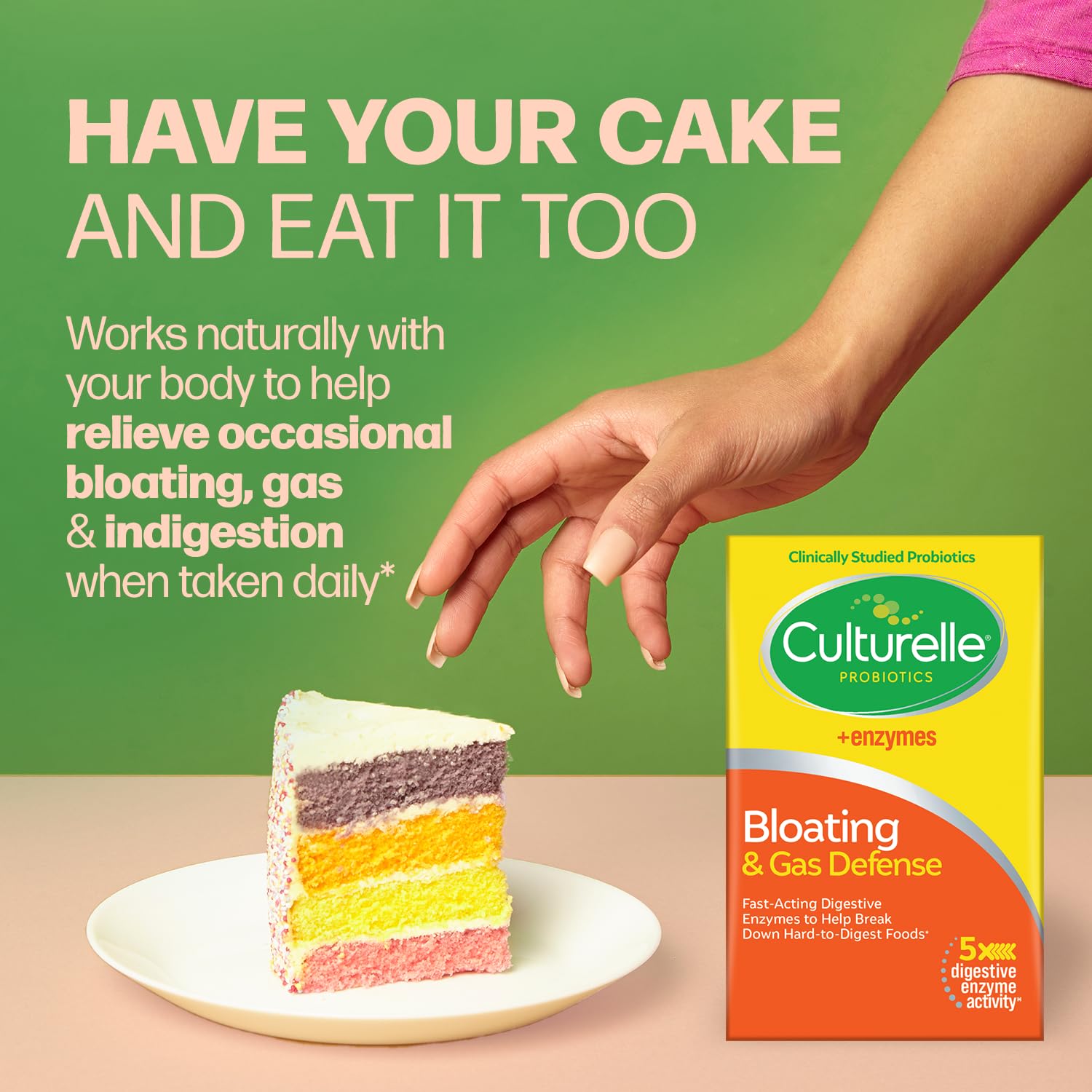 Culturelle Bloating & Gas Defense, Digestive Enzymes & Probiotics for Digestive Health, 30 Capsules, Supports Occasional Indigestion & Discomfort Culturelle uk supplements