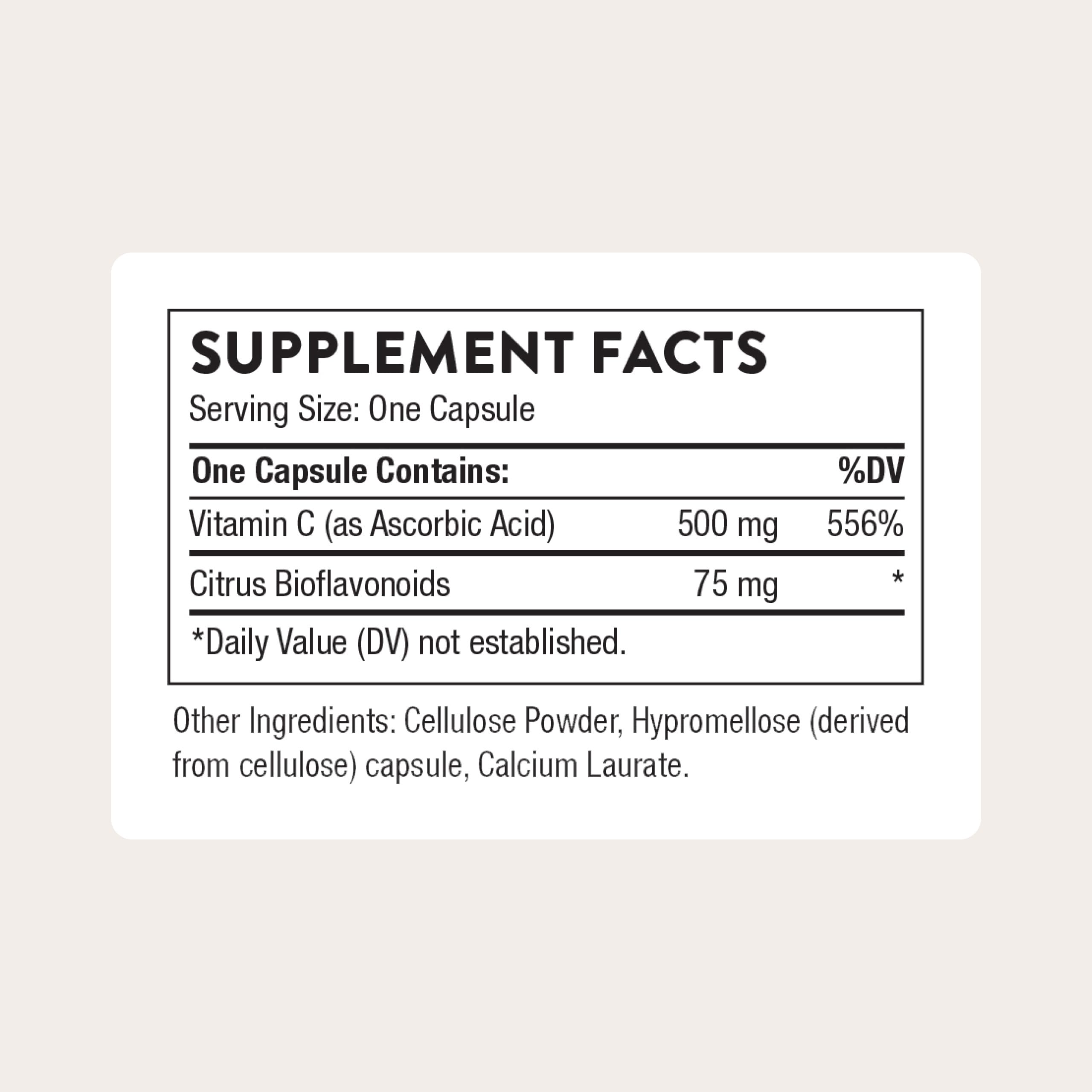 THORNE - Vitamin C 500 mg - Blend of Vitamin C and Citrus Bioflavonoids from Oranges - Supports Immune System, Cellular Energy Production & Collagen Production* - Third-Party Certified - 90 Servings THORNE uk supplements
