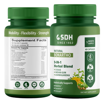 SHREE DHANWANTRI HERBALS SDH Bonartho | Bone & Joint Support Supplement | Move with Comfort & Ease | 60 Caps (1 Mon Supply) SHREE DHANWANTRI HERBALS uk supplements