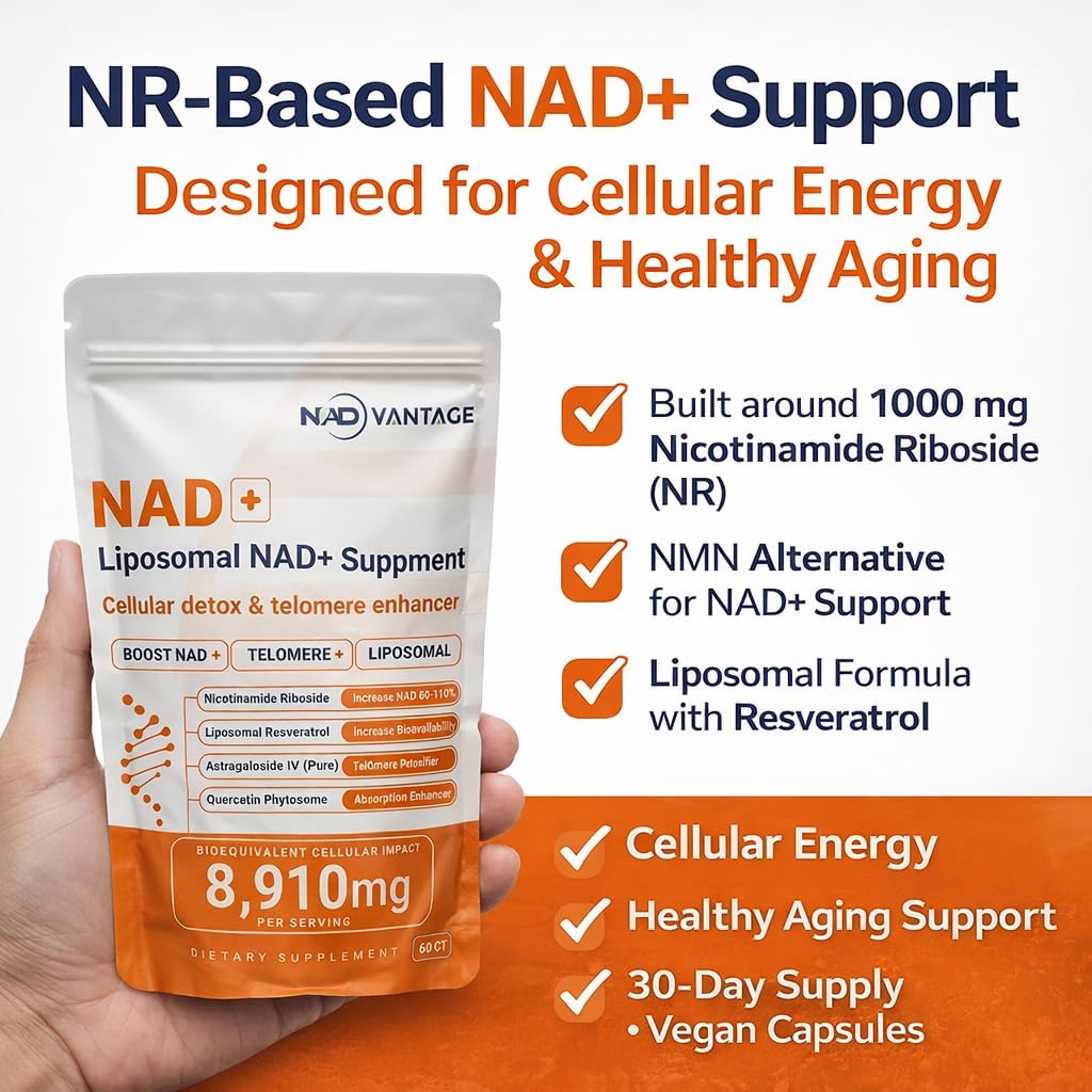 Eternaroot NAD+ 5D Matrix - High Potency NAD Precursor - 1000mg Nicotinamide Riboside (NR) + Liposomal Resveratrol - Clean Vegan Formula - Cellular Energy & Immune Support Eternaroot uk supplements
