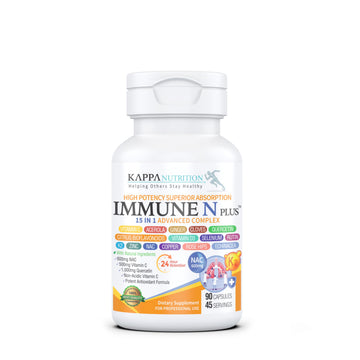 (90 Capsules), NAC 600mg, Quercetin 1,000mg, Vitamin C 500mg, Zinc 50mg, Vitamin D3 5,000iu, Selenium, Copper, Acerola, Ginger, Rutin, Citrus Bioflavonoids, Rose Hips, Echinacea, Immune N Plus 15 in 1 KAPPA NUTRITION uk supplements