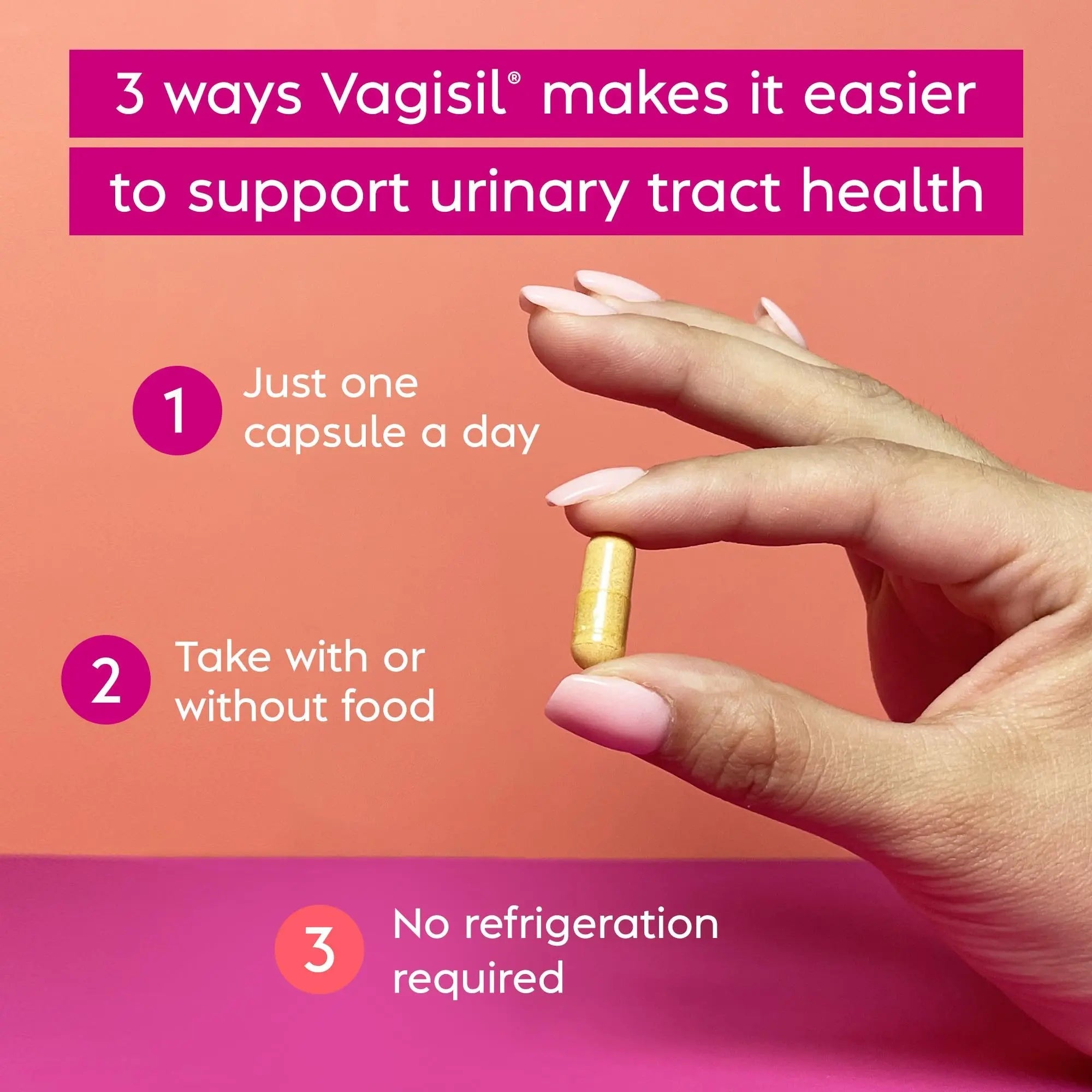 Vagisil Urinary Tract Health Supplements, Clinically-Proven Probiotics, Protects Urinary Tract Health, Clean Ingredients, Helps Cleanse and Flush UTI-Causing Bacteria, 1 Capsule Daily, 30 Capsules Vagisil uk supplements