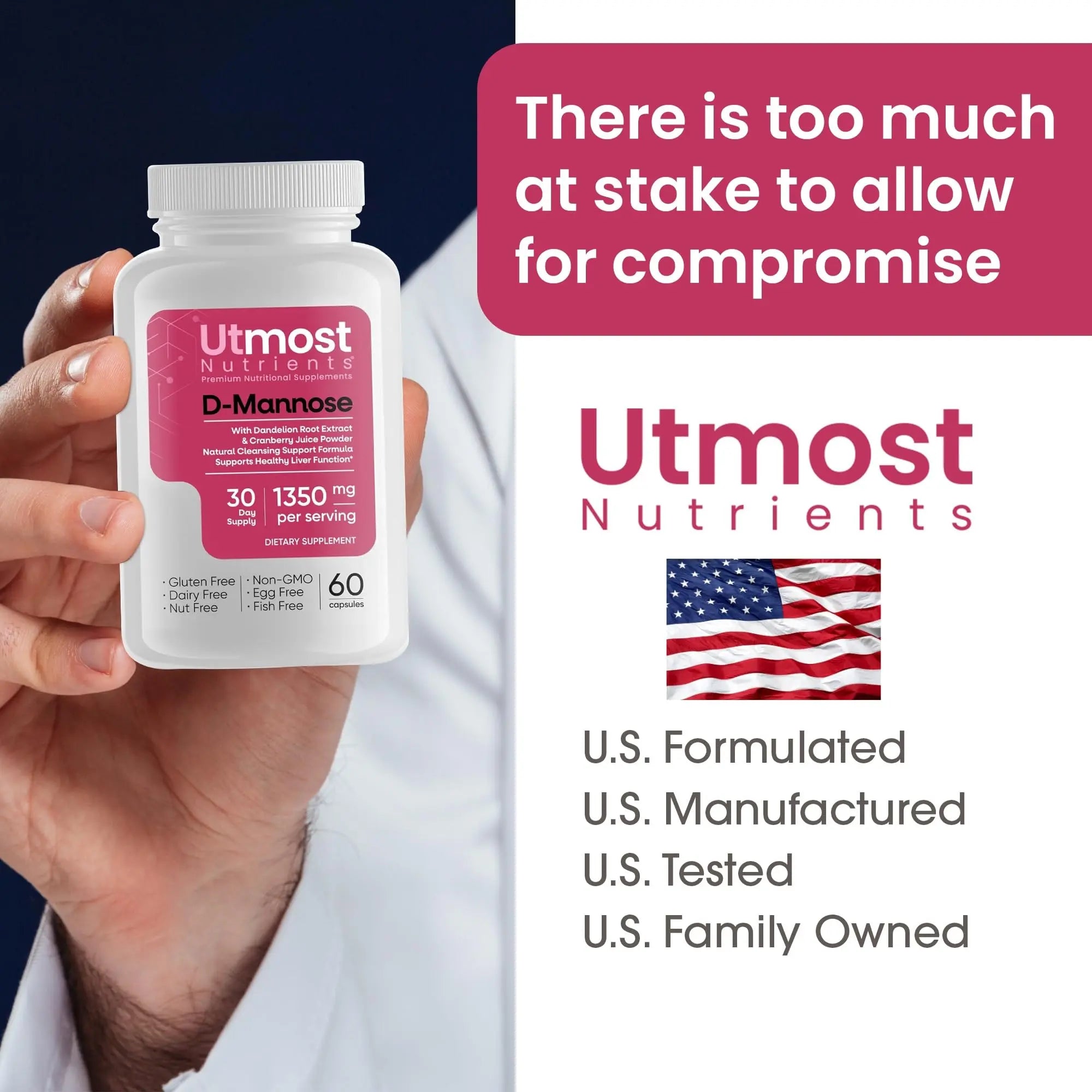 Utmost Nutrients Urinary Defense D-Mannose Supplement - Urinary Health for Women - Optimized Clinical Strength Formula Cleanses, Flushes and Rebuilds The Urinary System Utmost Nutrients uk supplements