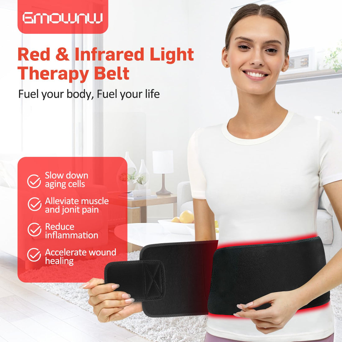 Red Light Therapy for Body, Infrared Light Therapy for Shoulder Waist Muscle Pain Relief GMOWNW uk supplements