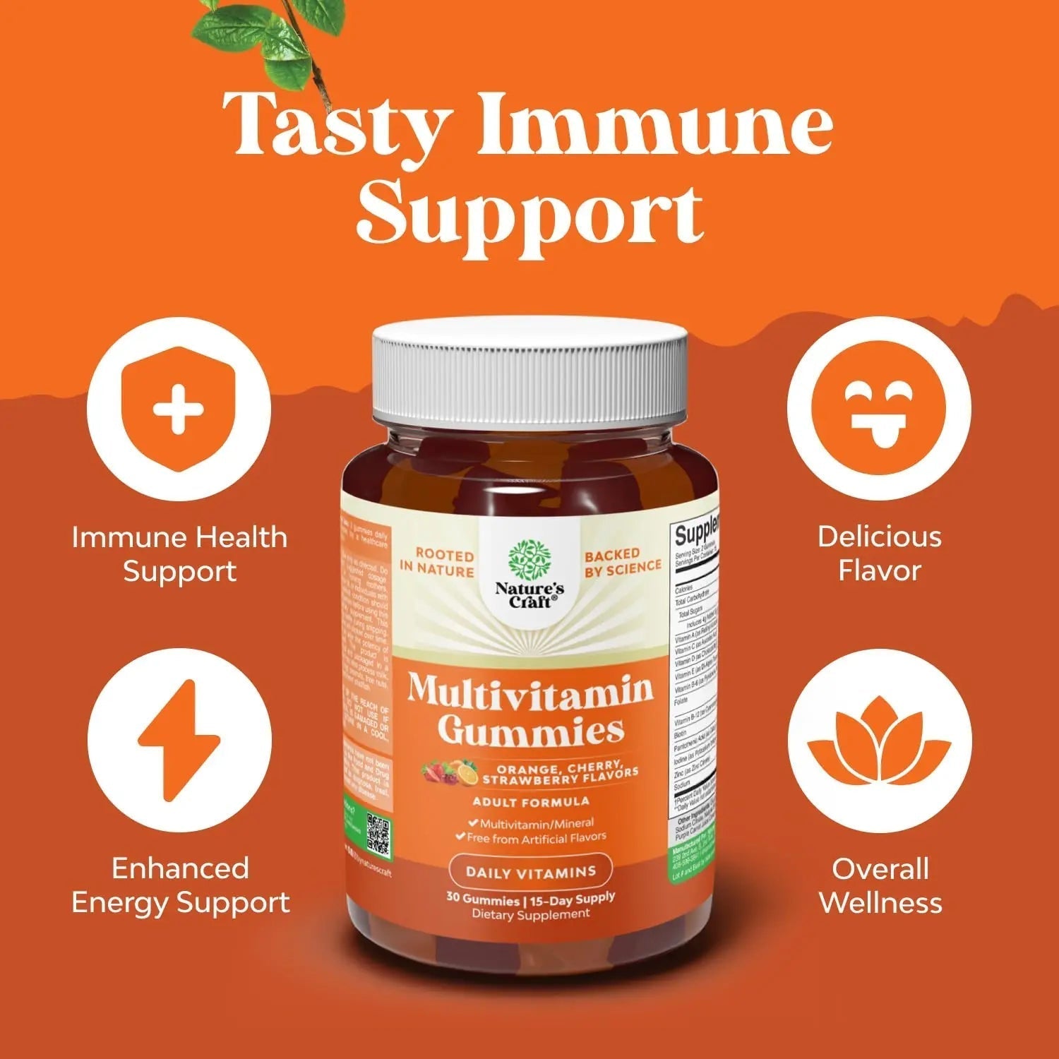Bundle of Potent Daily Multivitamin Gummies - Wellness Blend of Vitamin D A C E B12 Zinc & Biotin for Energy & Immunity and Vitamin D3 Gummies Natures Craft uk supplements