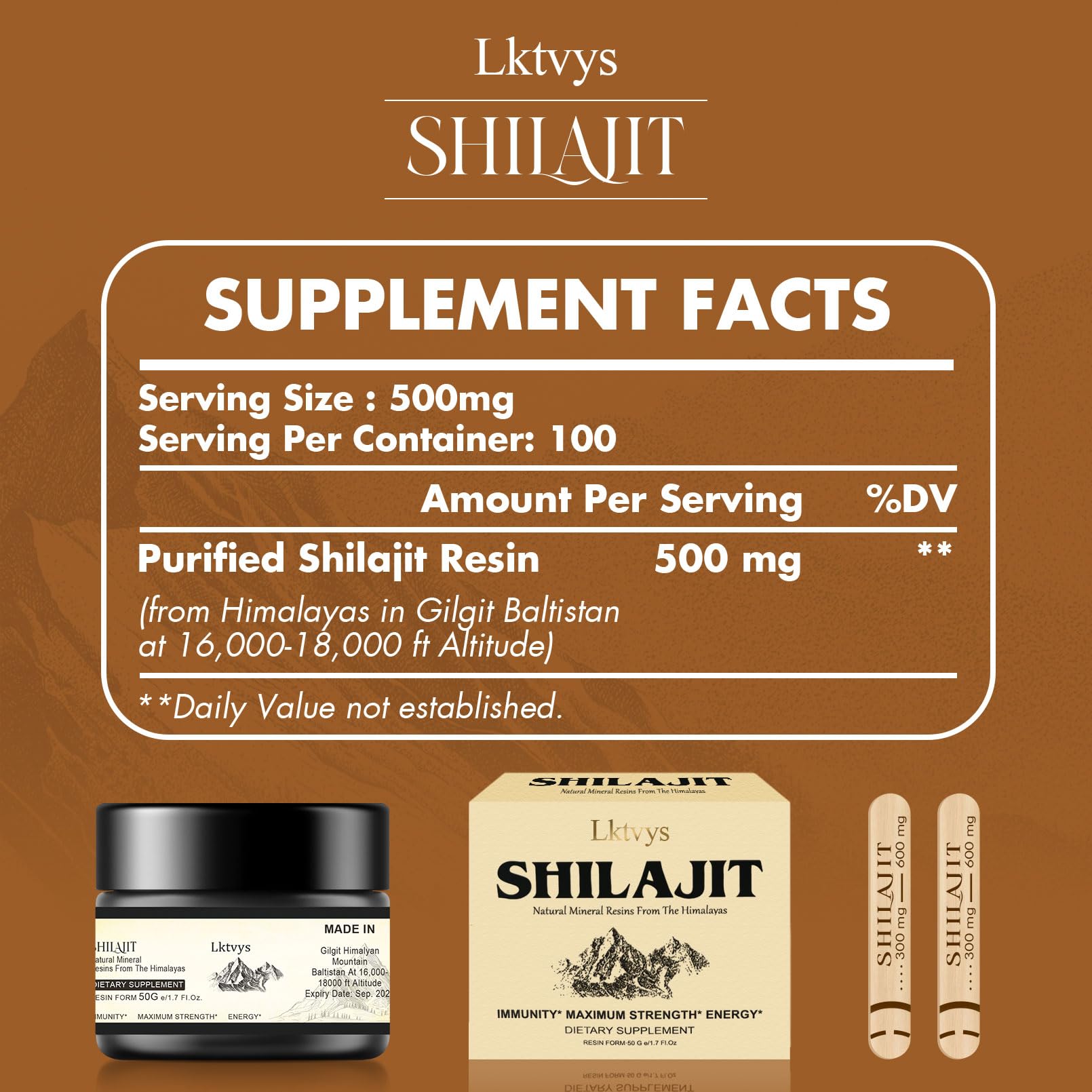 Shilajit Pure Himalayan Organic - Pure Original Shilajit, 50g(Large Volume), Enriched Lktvys uk supplements