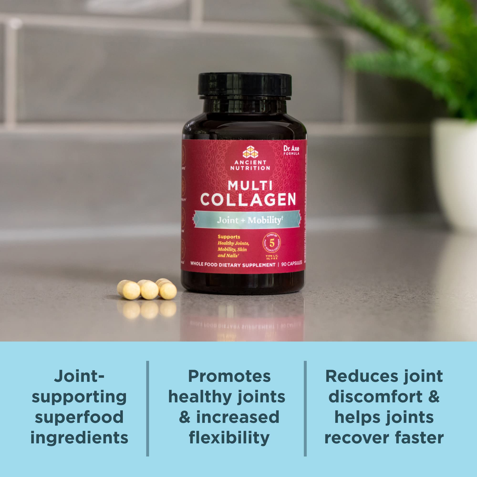 Ancient Nutrition Collagen Pills for Joint Support, Multi Collagen Capsules 90 Ct, Joint + Mobility, Supports Joints, Skin & Nails, Exercise Recovery, Paleo and Keto Friendly, Gluten Free Ancient Nutrition uk supplements