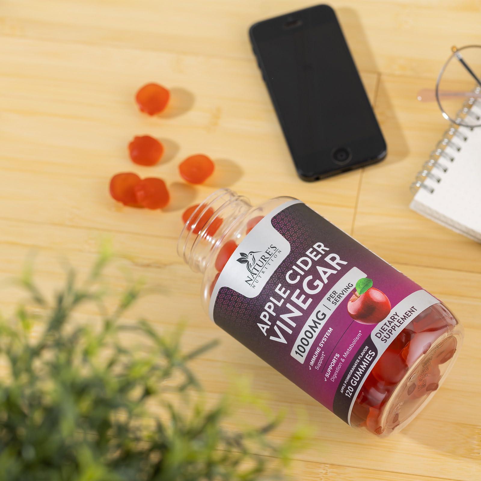 Nature's Nutrition Apple Vinegar Gummy for Weight Loss 1000mg - Vegan Apple Cider Vinegar Nature's Nutrition uk supplements