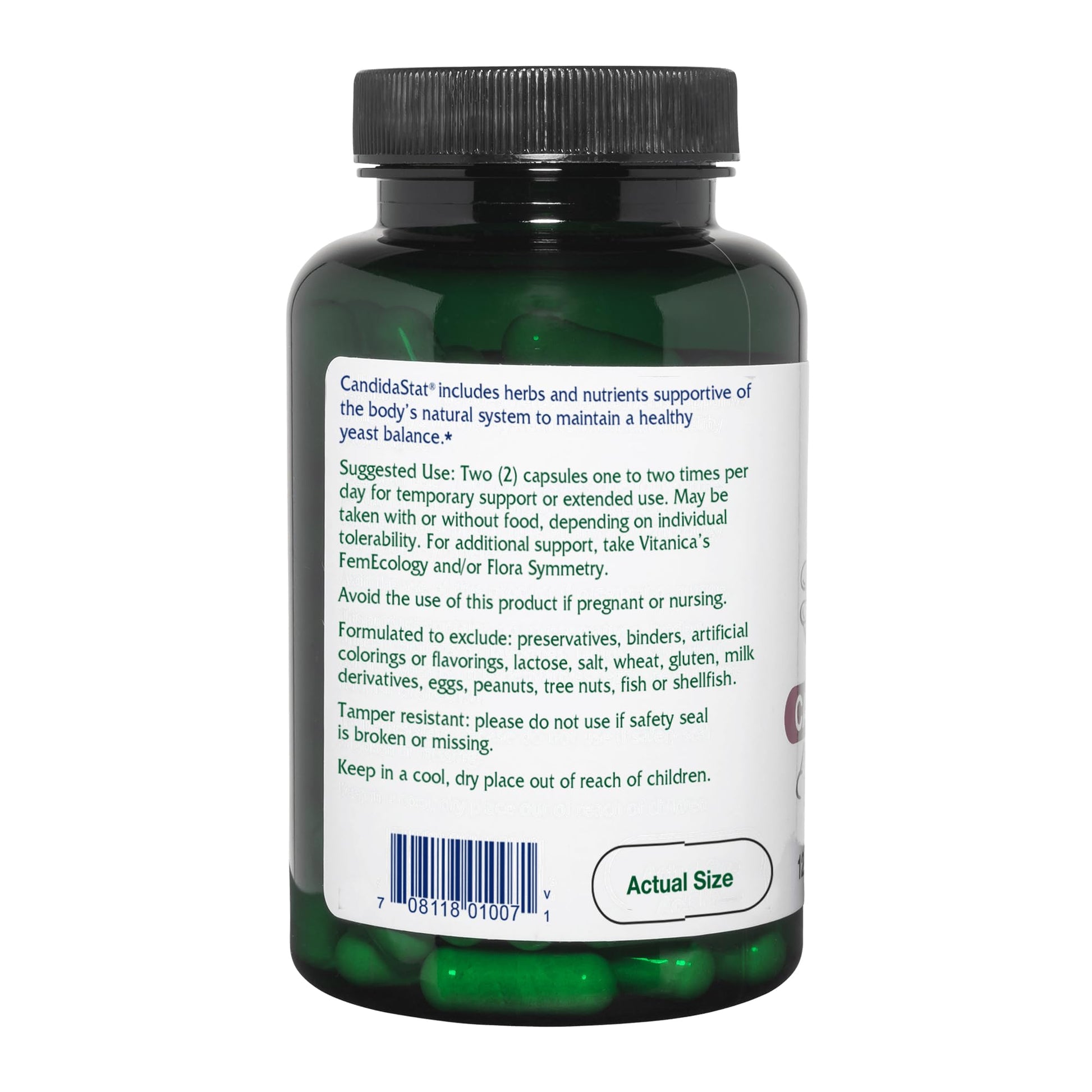 Vitanica Candidastat, Yeast Balance Supplement and Support, Vegan, 120 Capsules Vitanica uk supplements