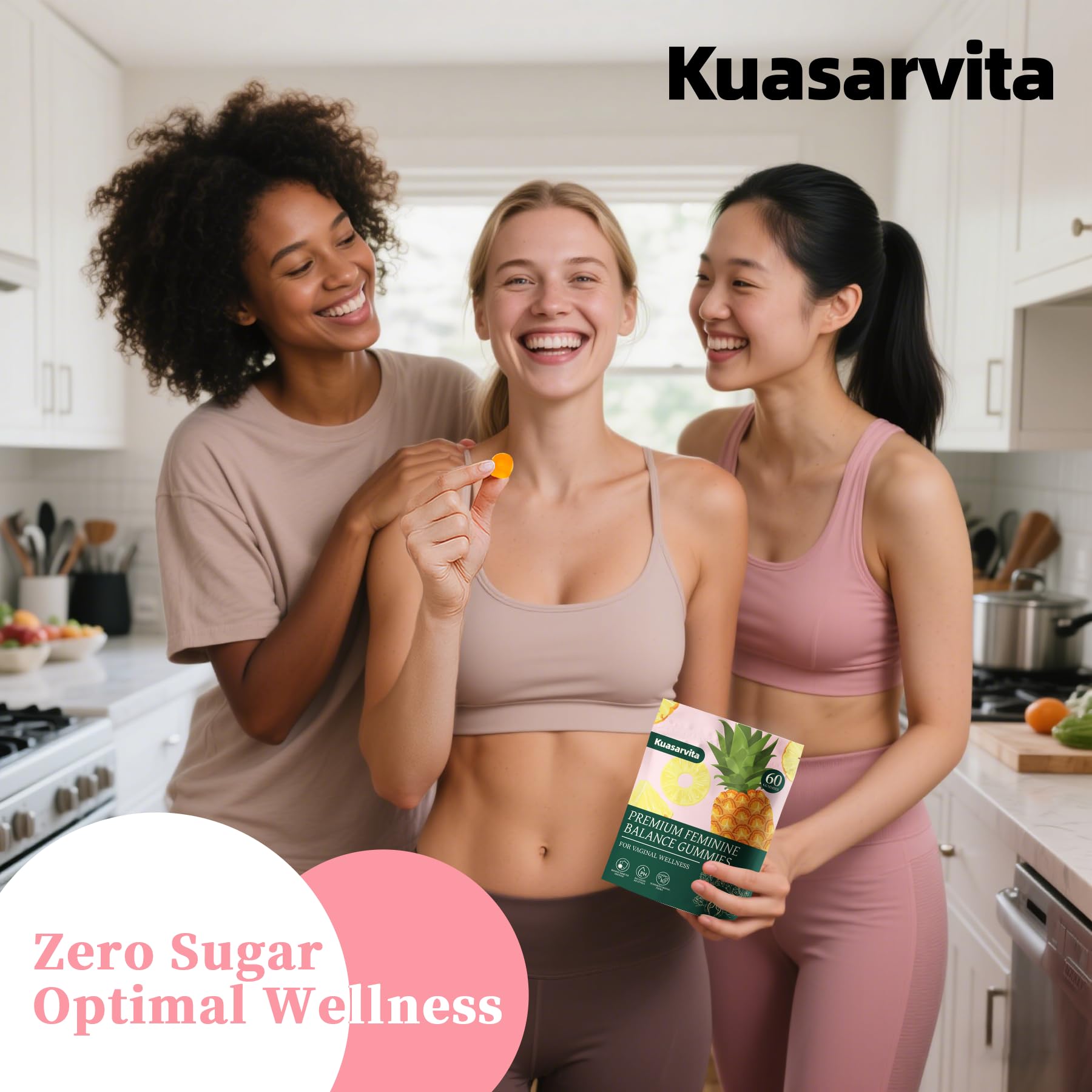 Kuasarvita Peeshlita Women’s Vaginal Probiotics Gummies – pH Balance Support + Feminine Wellness & Comfort, Pineapple Flavor, Natural Probiotic Blend – 60 Gummies Kuasarvita uk supplements